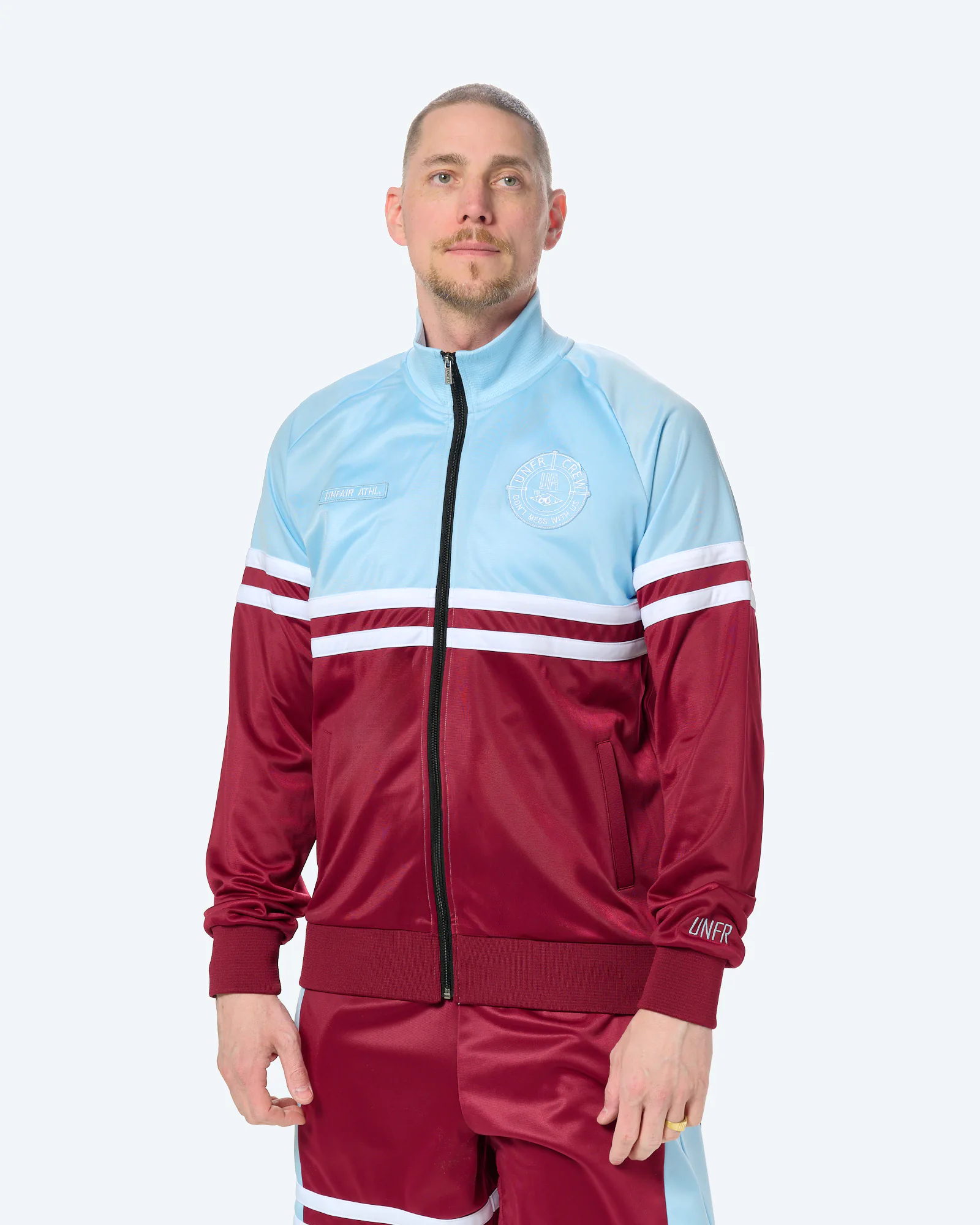 Unfair Athletics DMWU Tracktop Burgundy/Skyblue