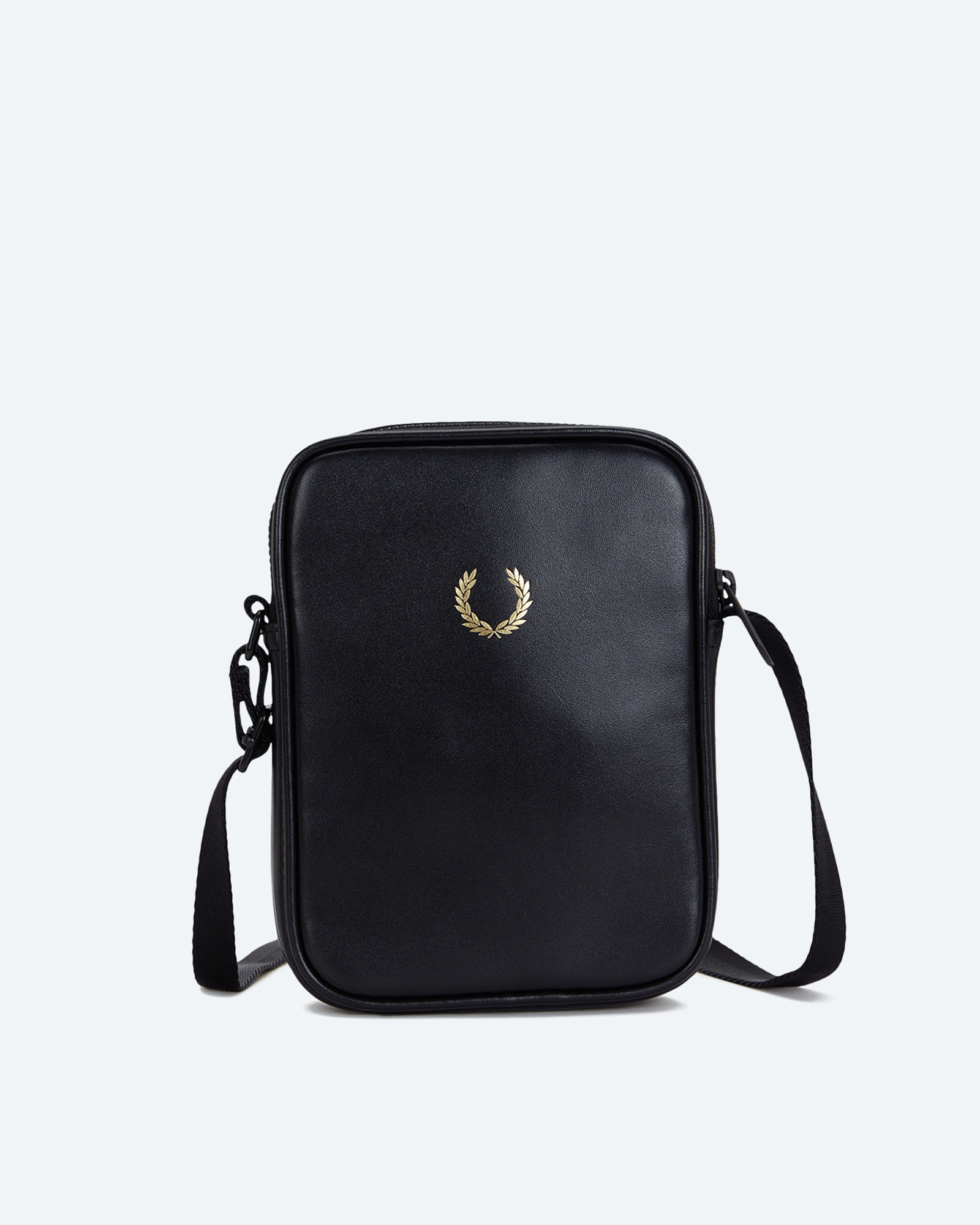 Smooth Leather Small Side Bag Black