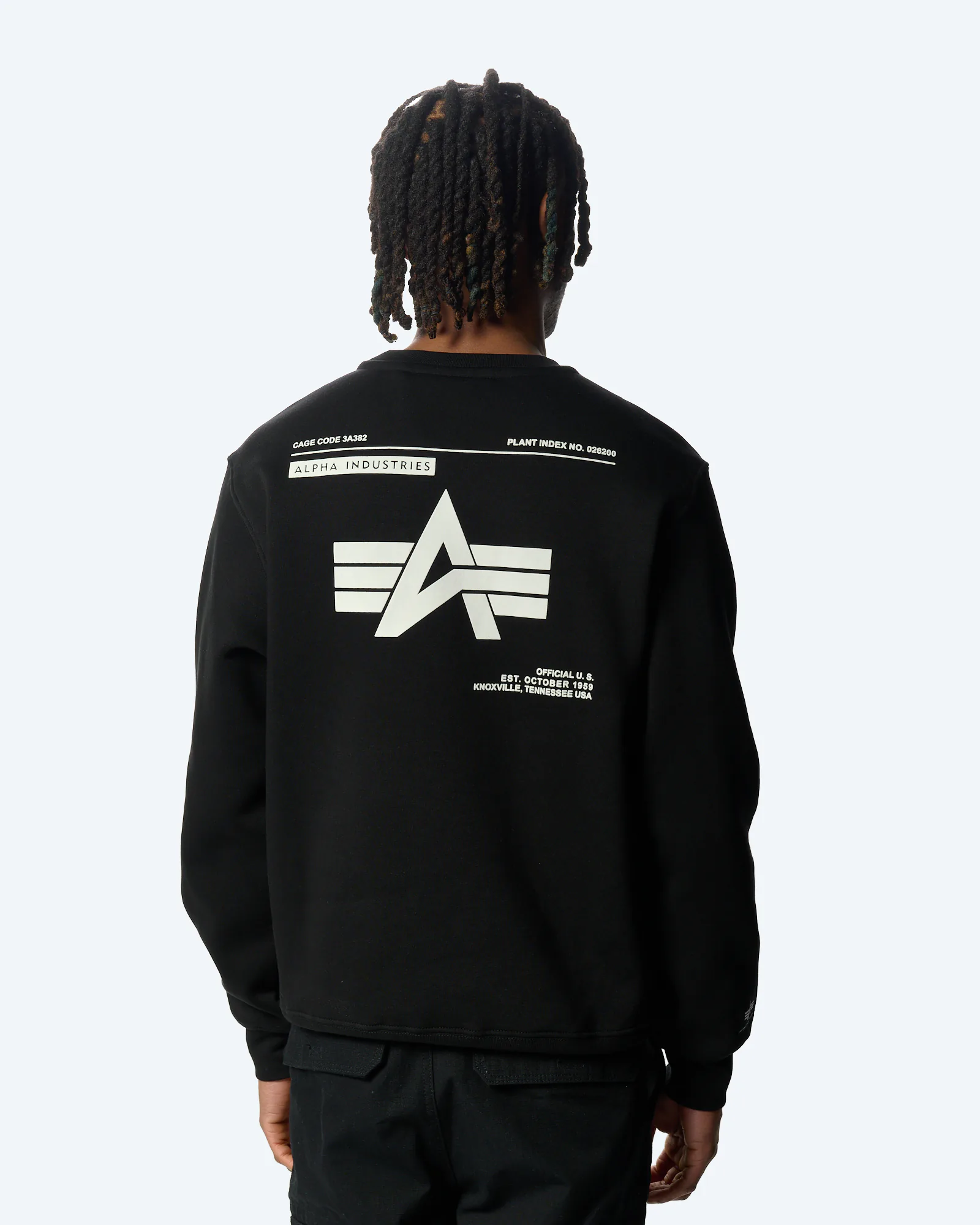 Alpha Industries Label Sweatshirt Backprint Black