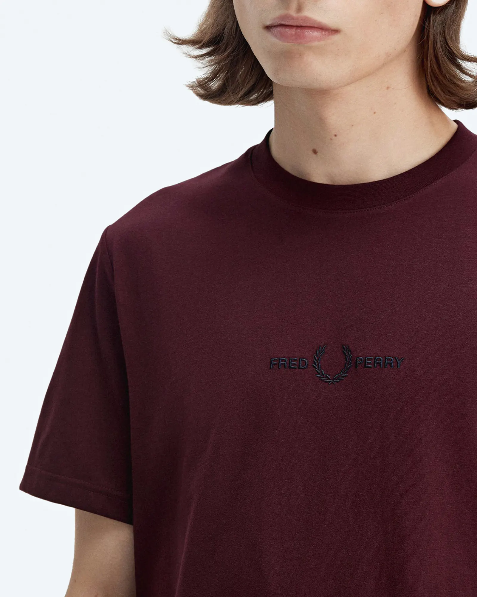Fred Perry Embroidered T-Shirt Oxblood Fred Perry Embroidered T-Shirt Oxblood
