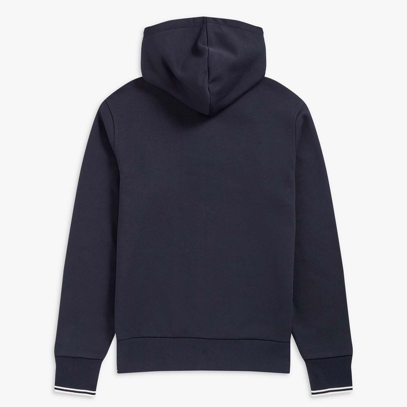 Fred Perry Hooded Zip Through Sweatshirt Navy