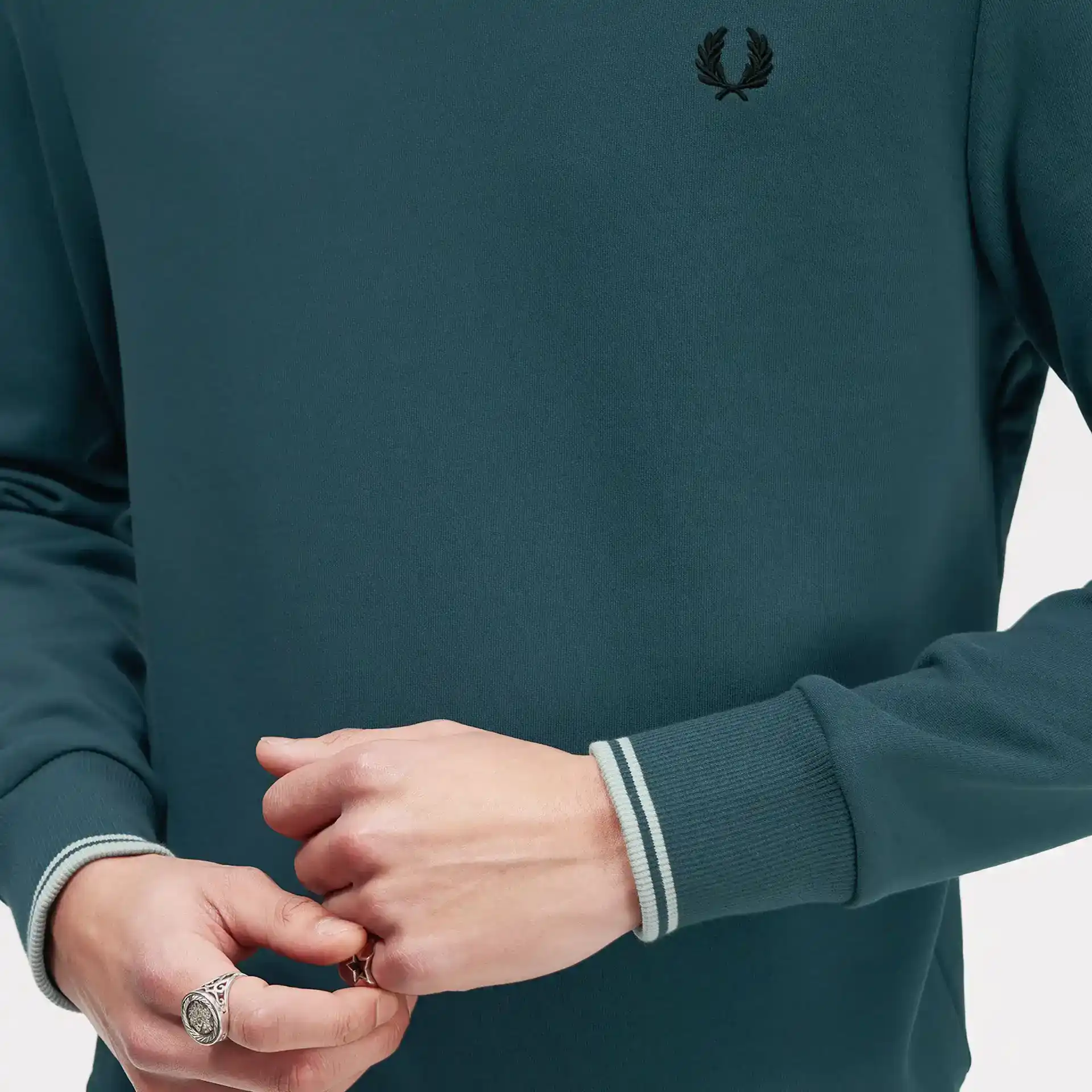 Fred Perry Crew Neck Sweatshirt Petrol Blue