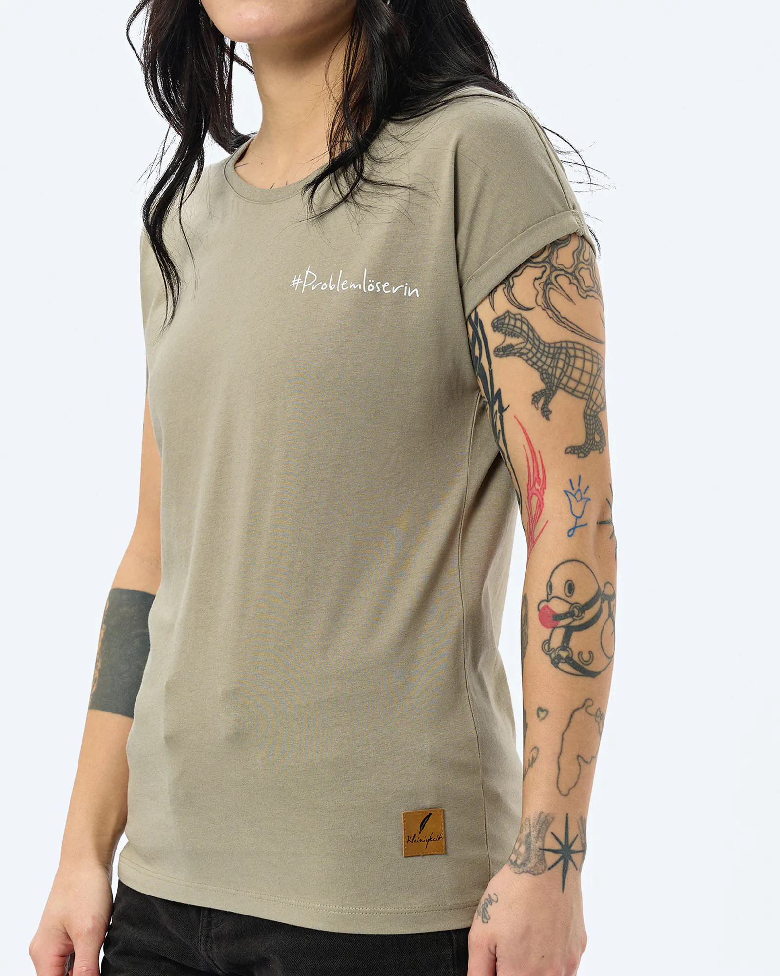 Kleinigkeit Görls Normalfit T-Shirt Problemlöserin Olive Kleinigkeit Görls Normalfit T-Shirt Problemlöserin Olive