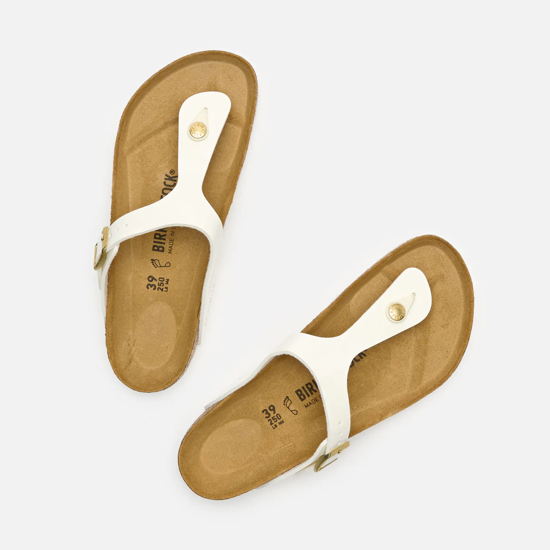Birkenstock Gizeh Birko-Flor (Regular Fit) Sandals Patent White