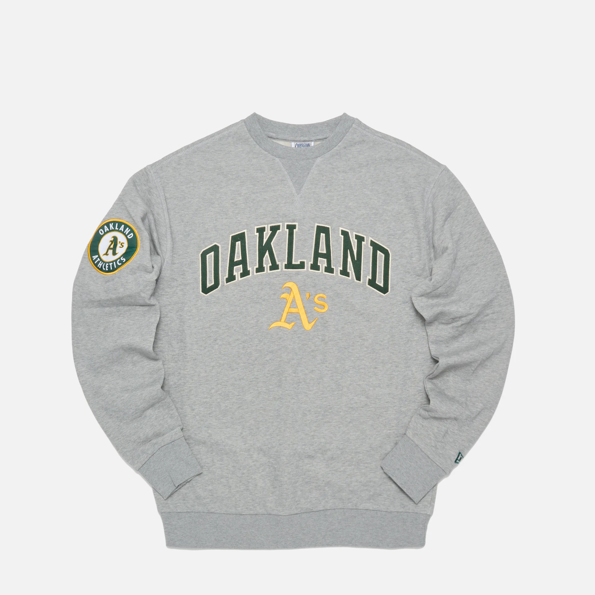 New Era MLB Large Logo Oversize Crew  Sweatshirt Men Heather Grey/Dark Green