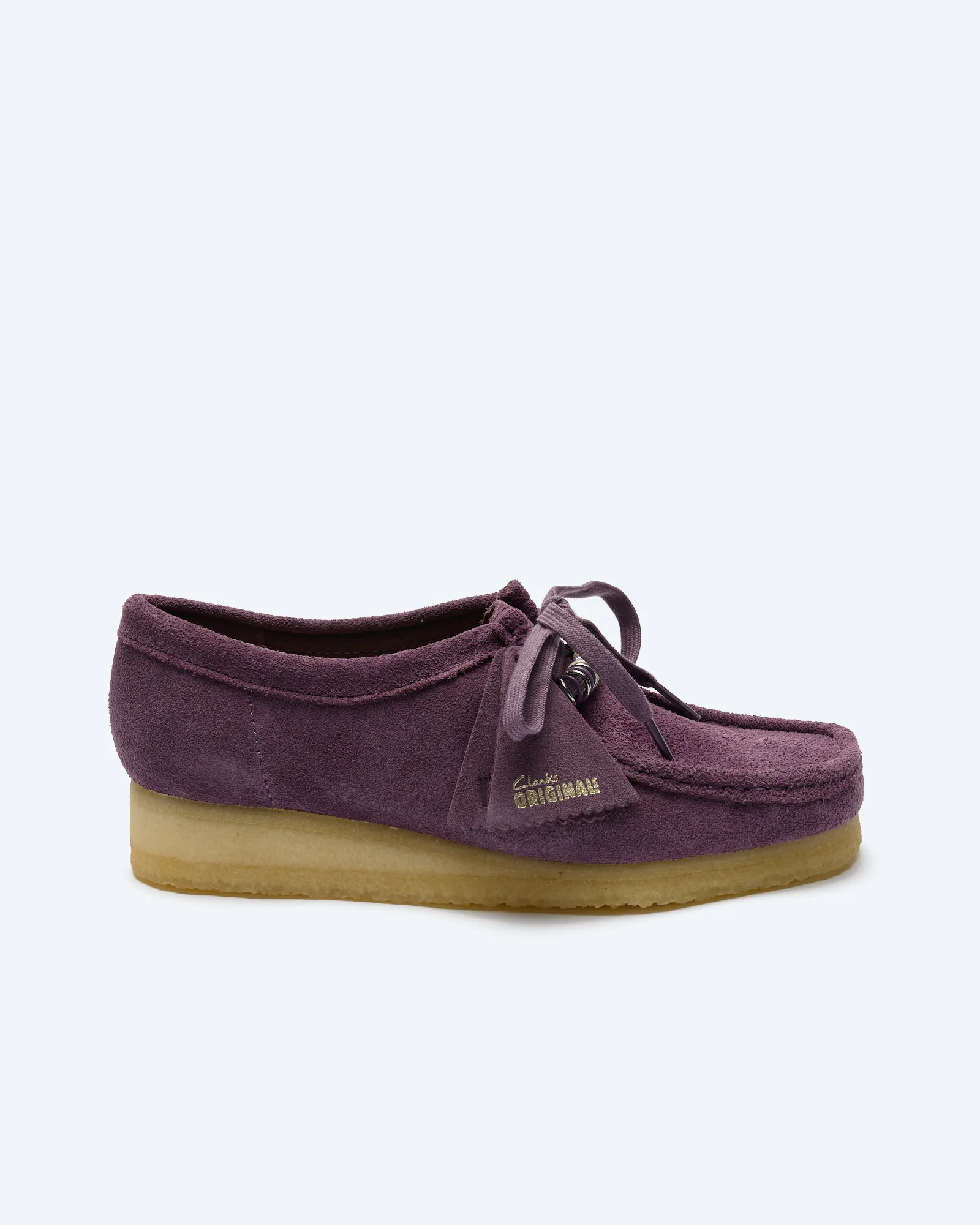 Clarks Women's Wallabee Suede Shoes Plum