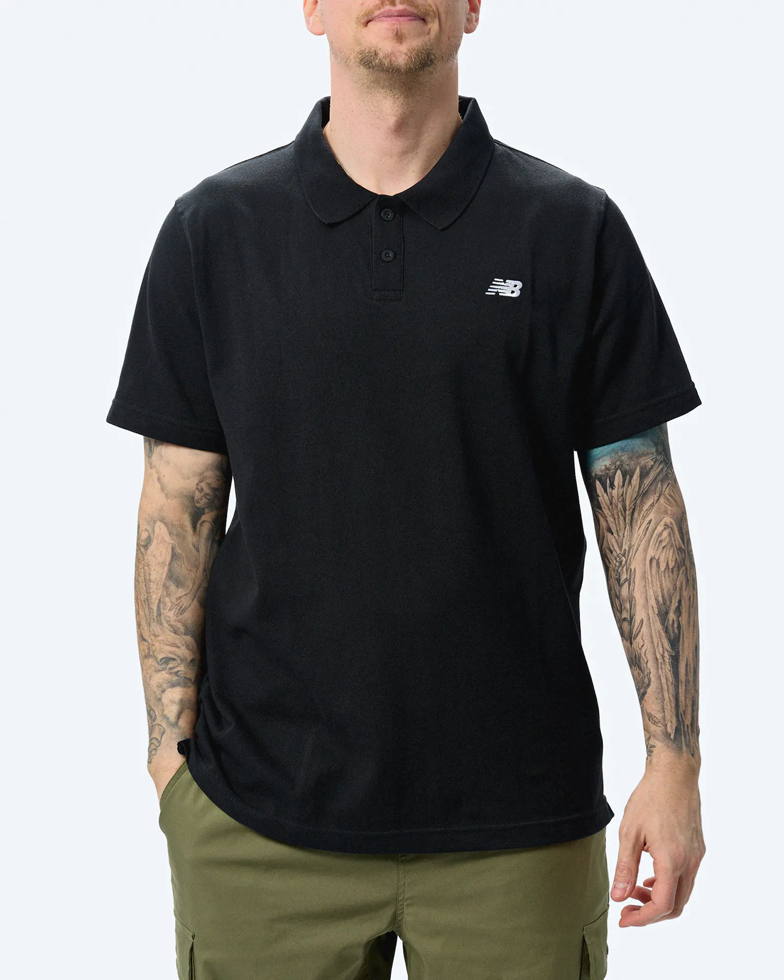 New Balance Cotton Pique Polo Shirt Black New Balance Cotton Pique Polo Shirt Black