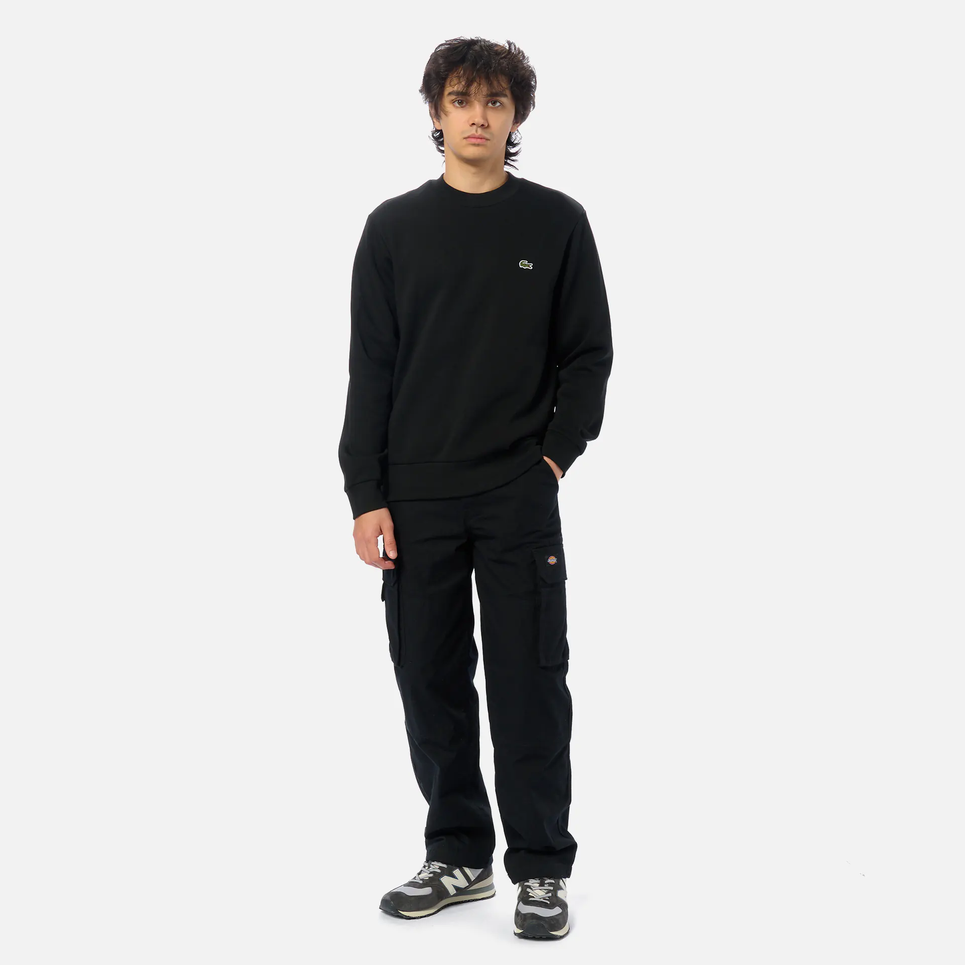 Lacoste Organic Brushed Cotton Pullover Black