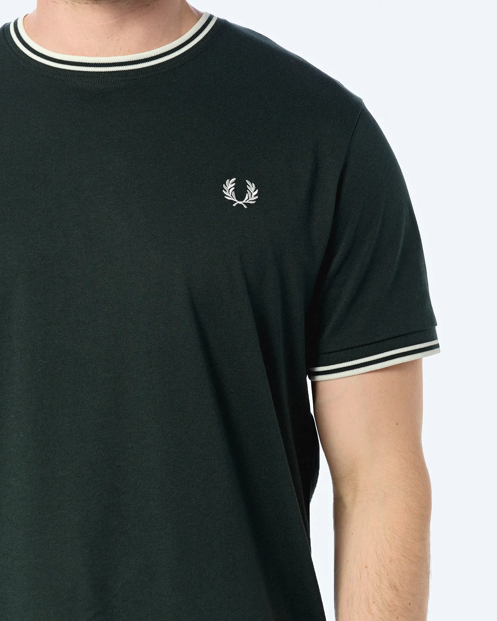 Fred Perry Twin Tipped T-Shirt Night Green/Snow White/Snow White