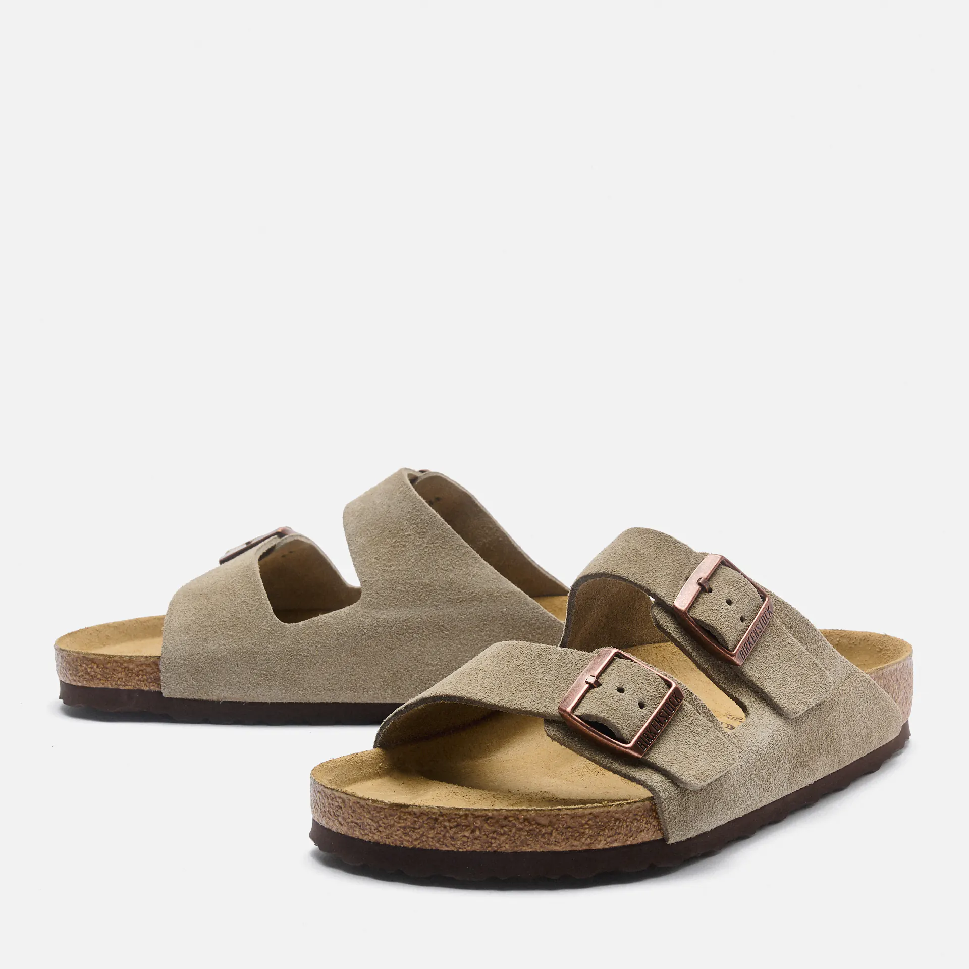 Birkenstock Arizona Suede Leather Sandals Taupe