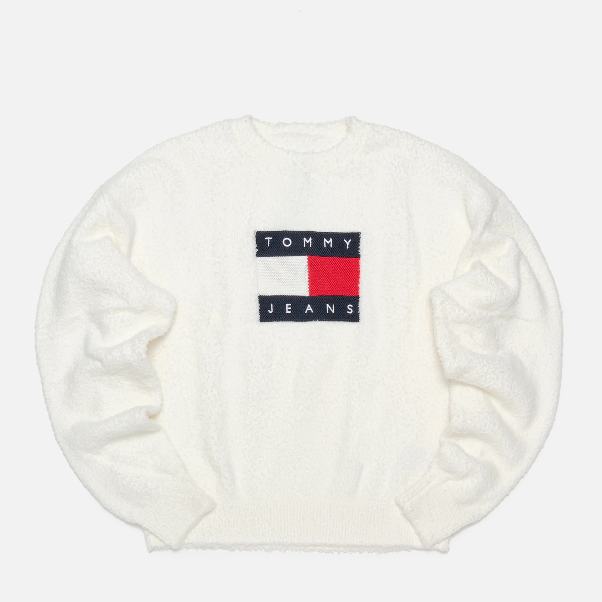 Tommy Jeans Center Flag Sweater Ext Ancient White