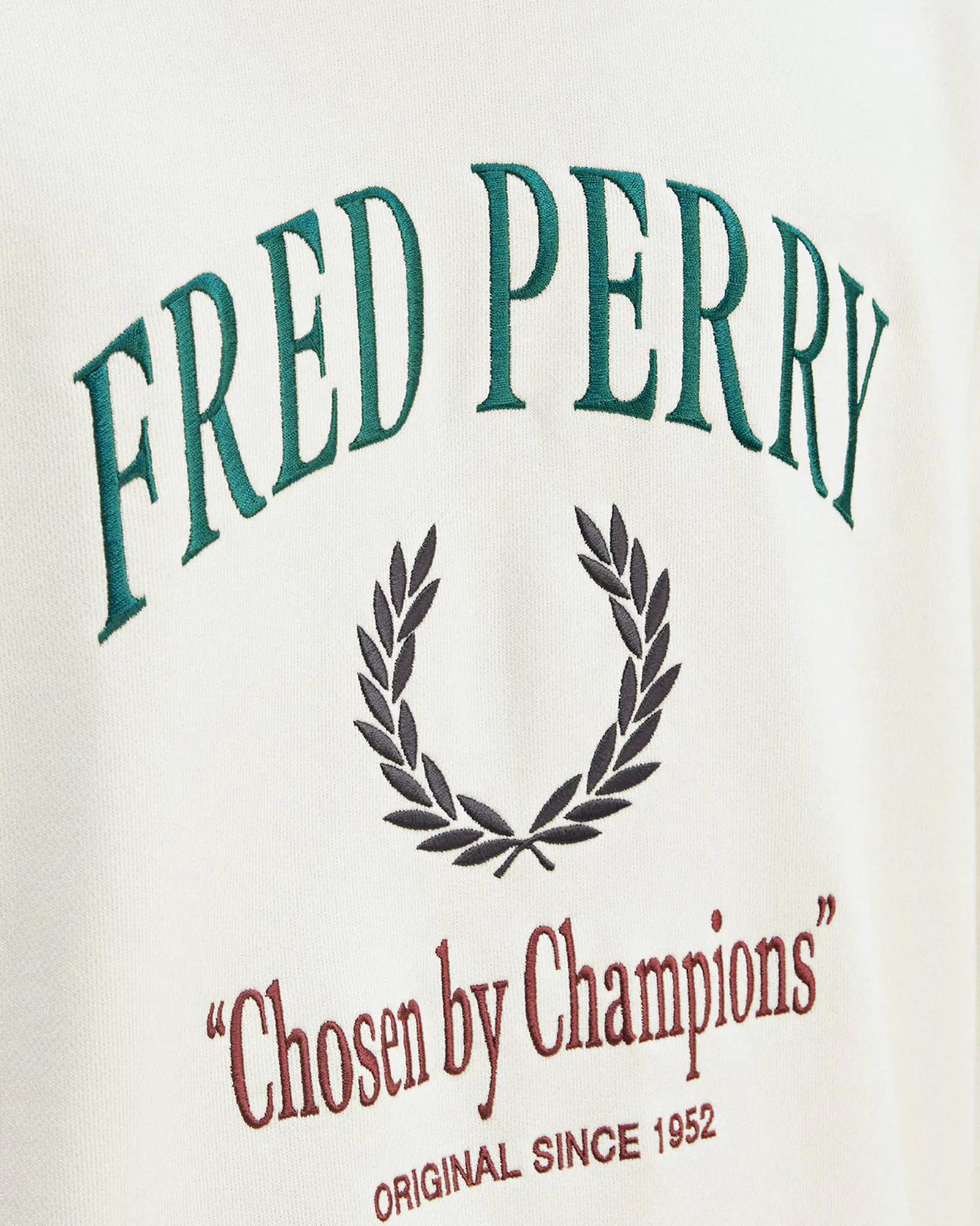 Fred Perry Embroidered Champion Sweatshirt Ecru