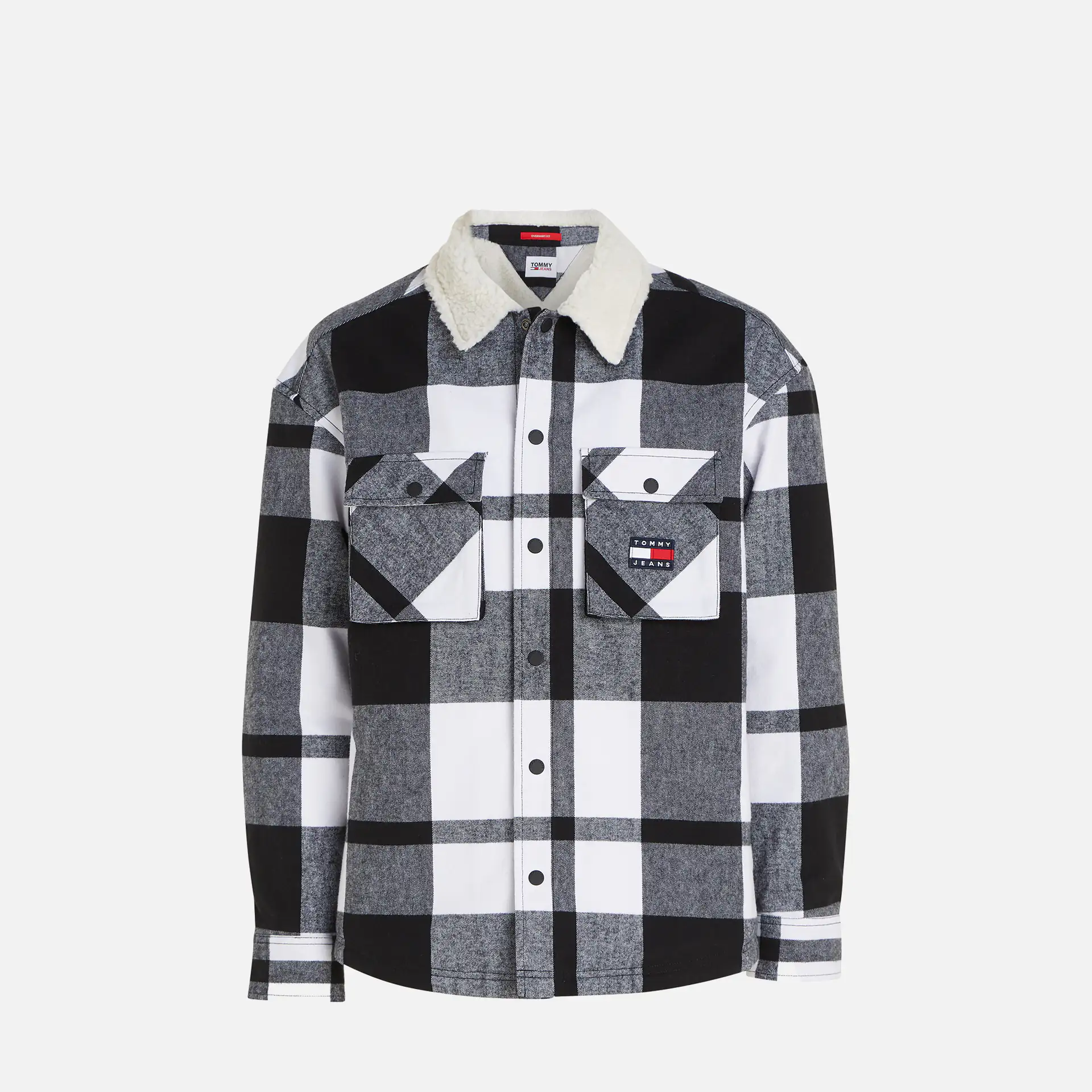Tommy Jeans Check Sherpa Lined Overshirt Black Check