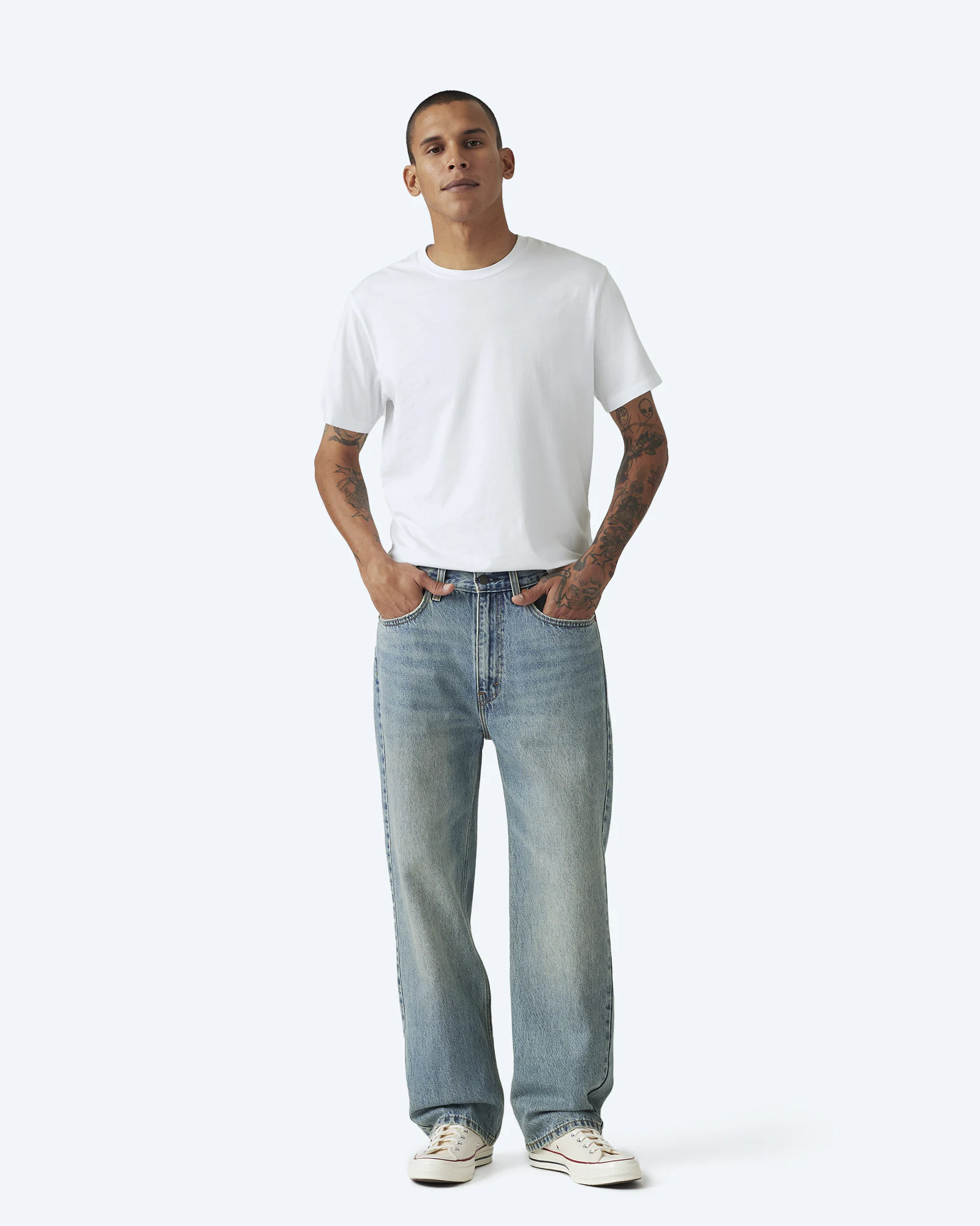 565 Loose Straight Med Indigo Worn in Jeans Mellow Mornings