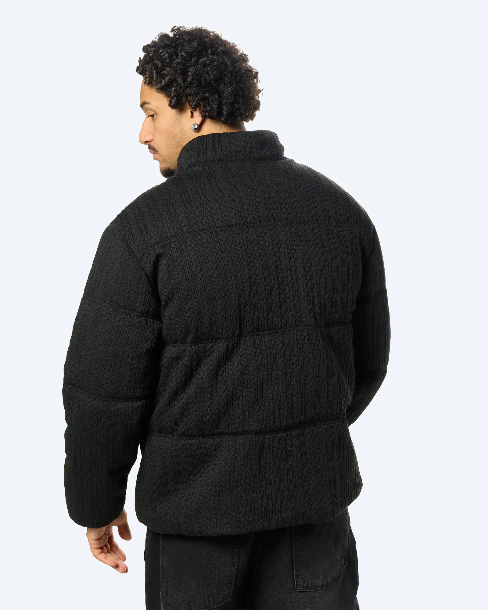 Metal Plaque Pufferjacket Black