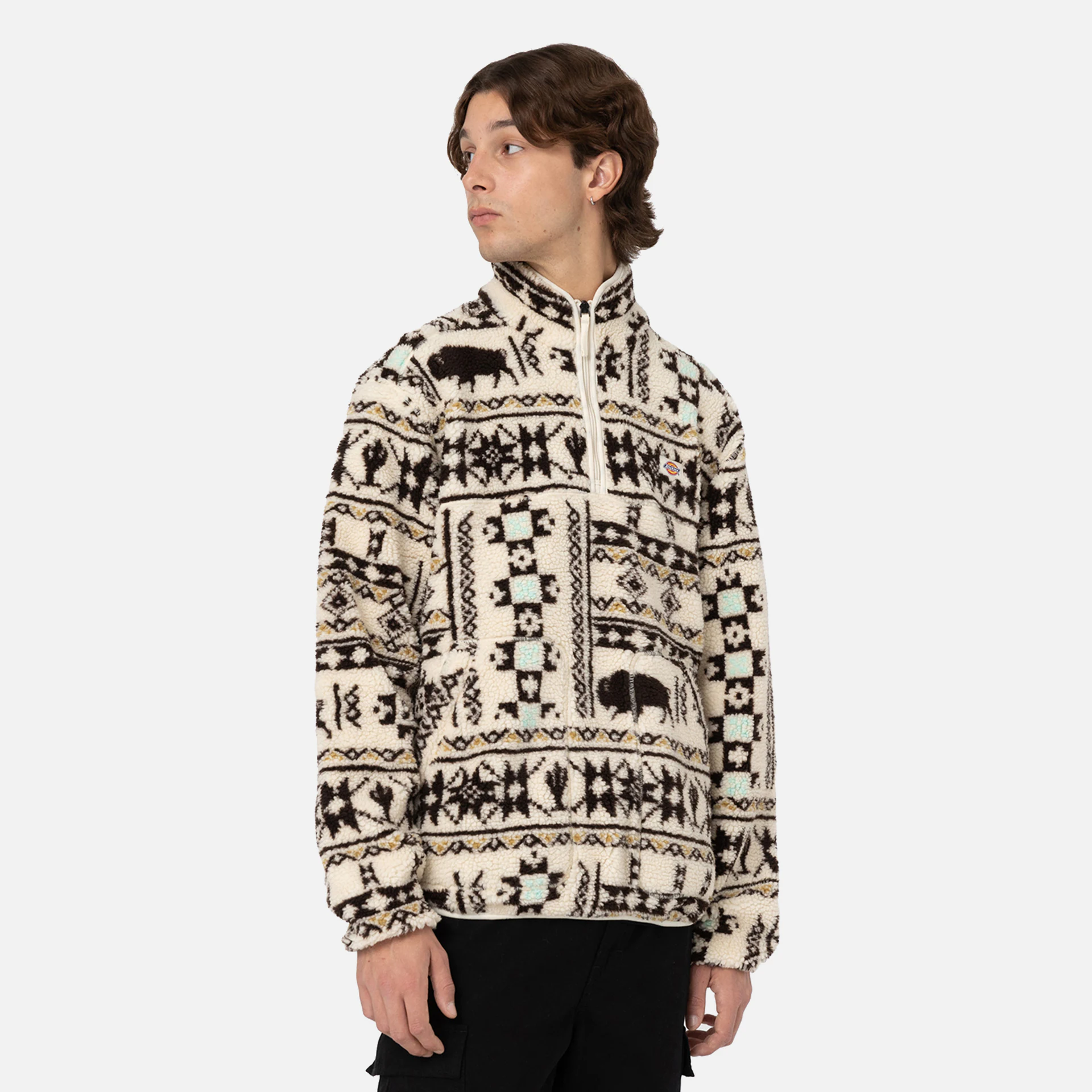 Dickies Hays Quarter Zip Sweatshirt All-Over-Print Nordic Light