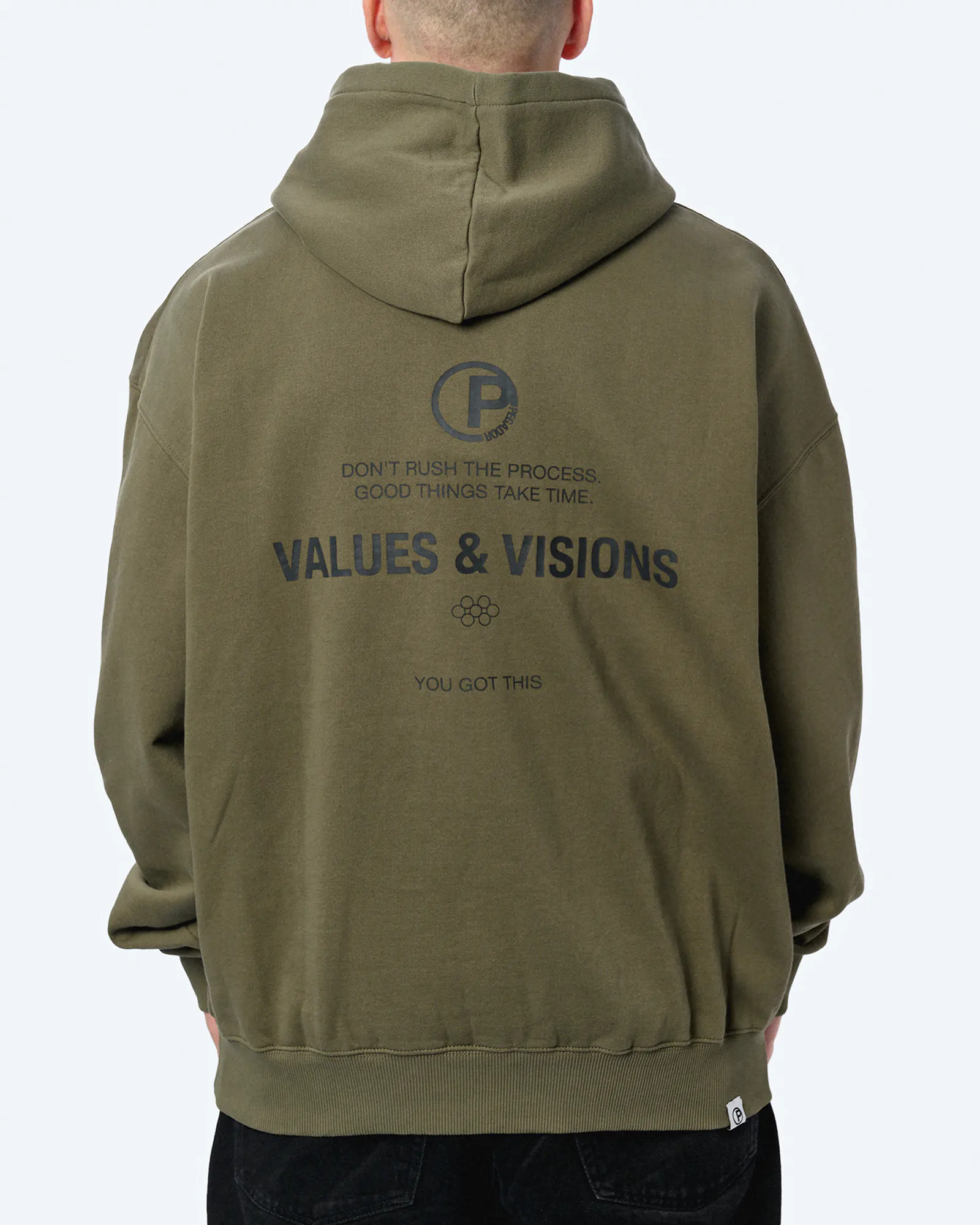 PEGADOR Clinton Oversized Hoodie Washed Faded Olive PEGADOR Clinton Oversized Hoodie Washed Faded Olive