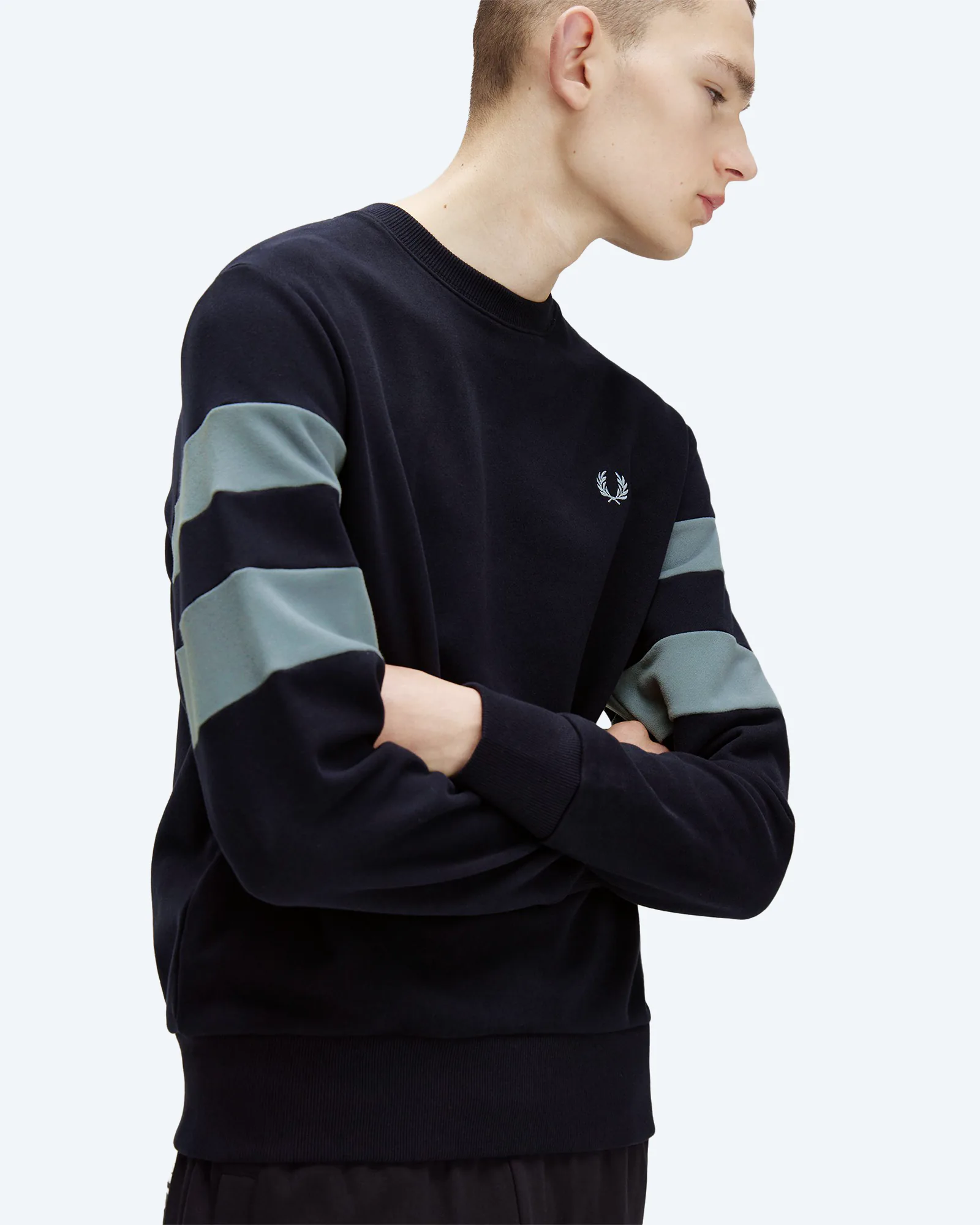Peached Tipped Sleeve Sweatshirt Navy