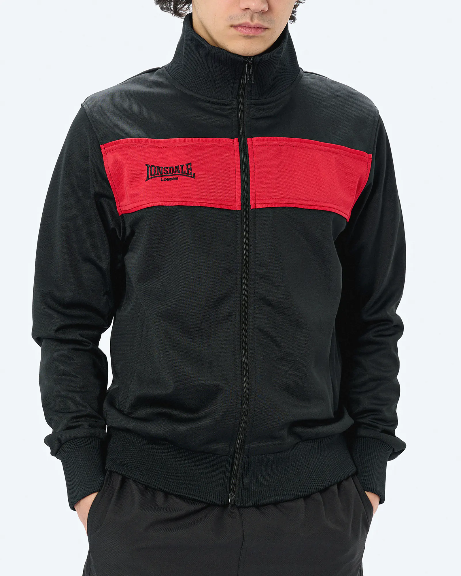 Lonsdale ALNWICK Track Jacket Black/Red Lonsdale ALNWICK Track Jacket Black/Red