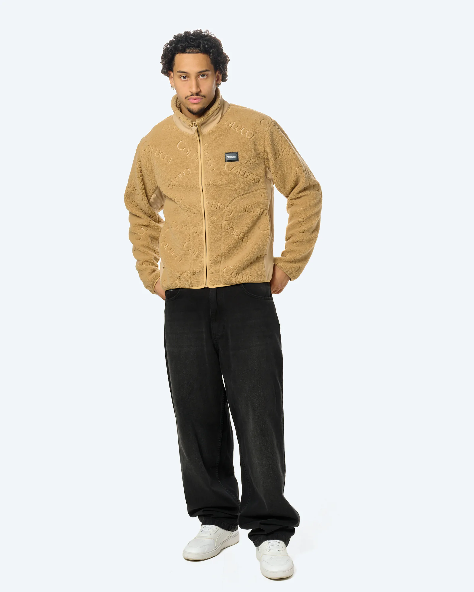 Logo Teddy Jacket Beige