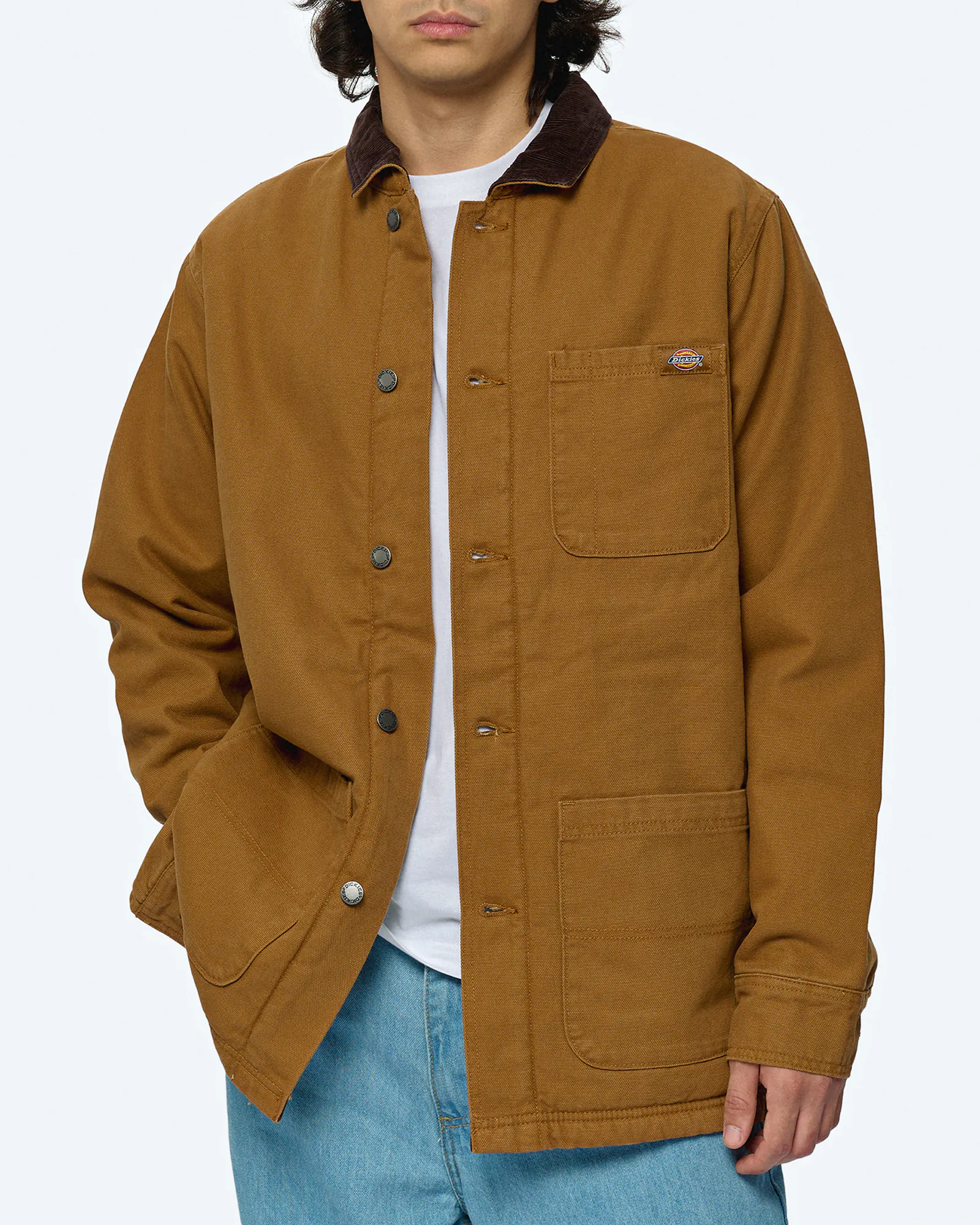 Dickies Duck High Pile Fleece Line Chore Jacket Stonewashed Brown Duck Dickies Duck High Pile Fleece Line Chore Jacket Stonewashed Brown Duck