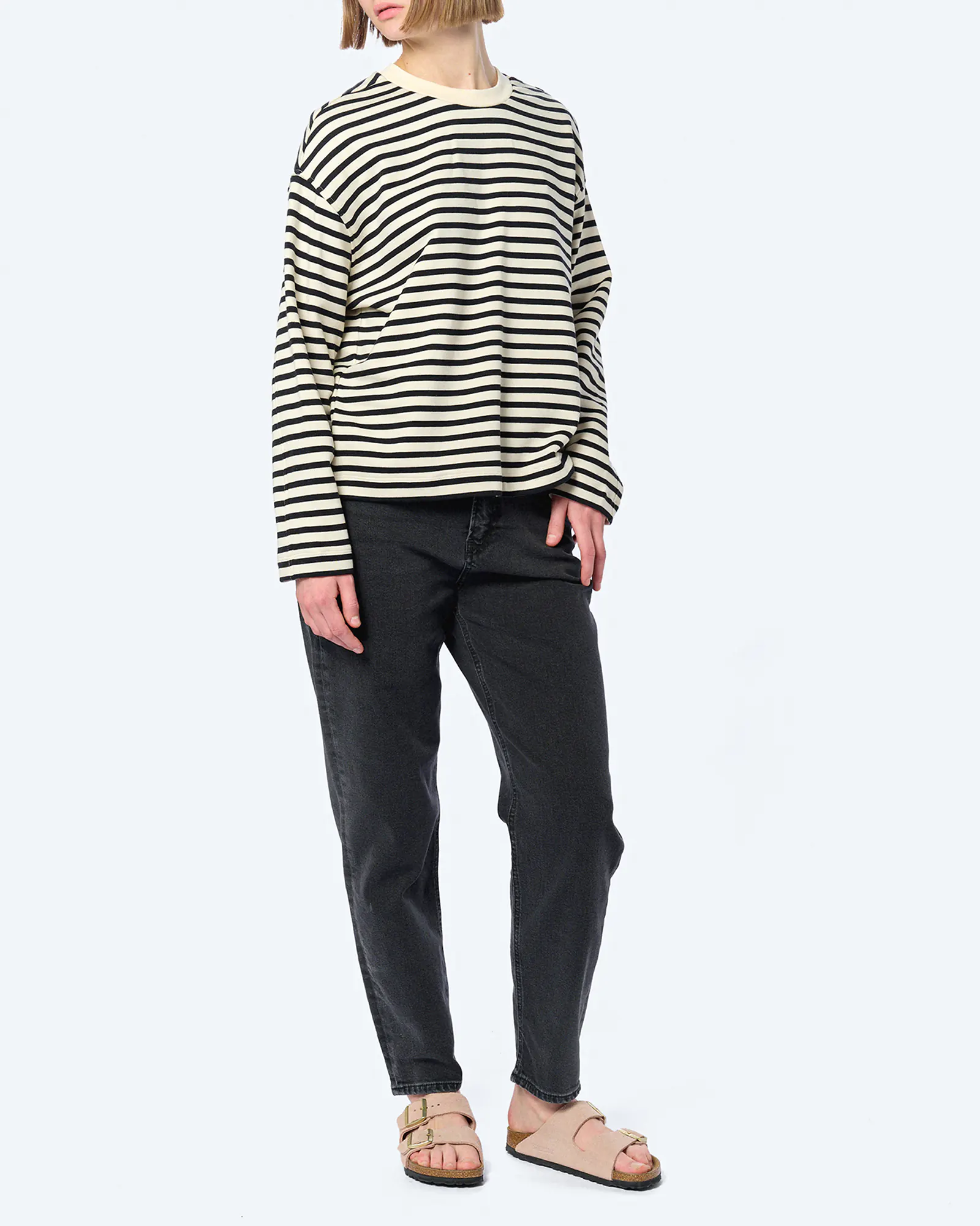 ARMEDANGELS FRANKAA MAARLEN STRIPE Sweatshirts Undyed/Black ARMEDANGELS FRANKAA MAARLEN STRIPE Sweatshirts Undyed/Black