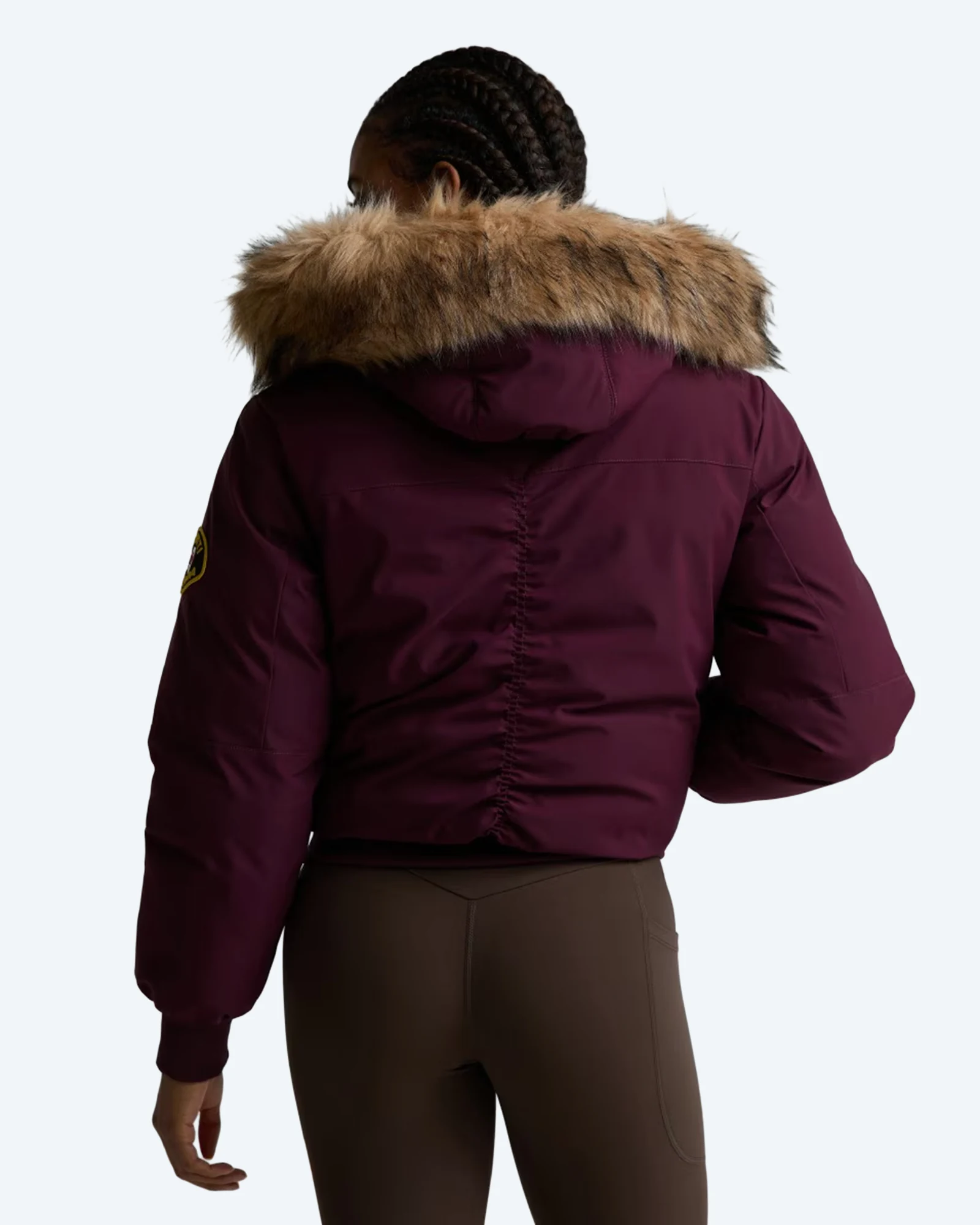 Olivia Hooded Bomber Jacket Red