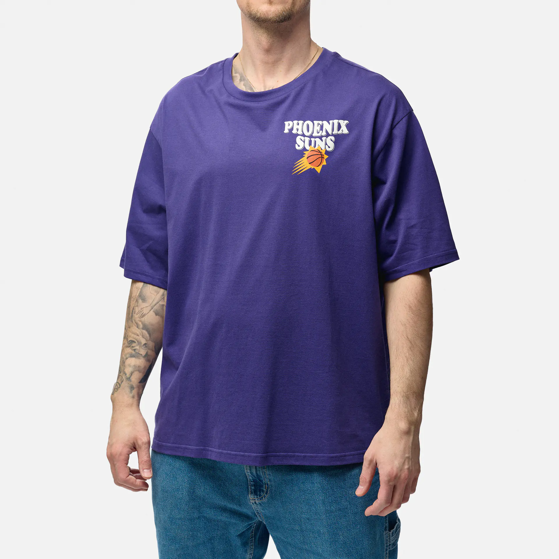 New Era NBA Phoenix Suns Script Oversized T-Shirt Purple