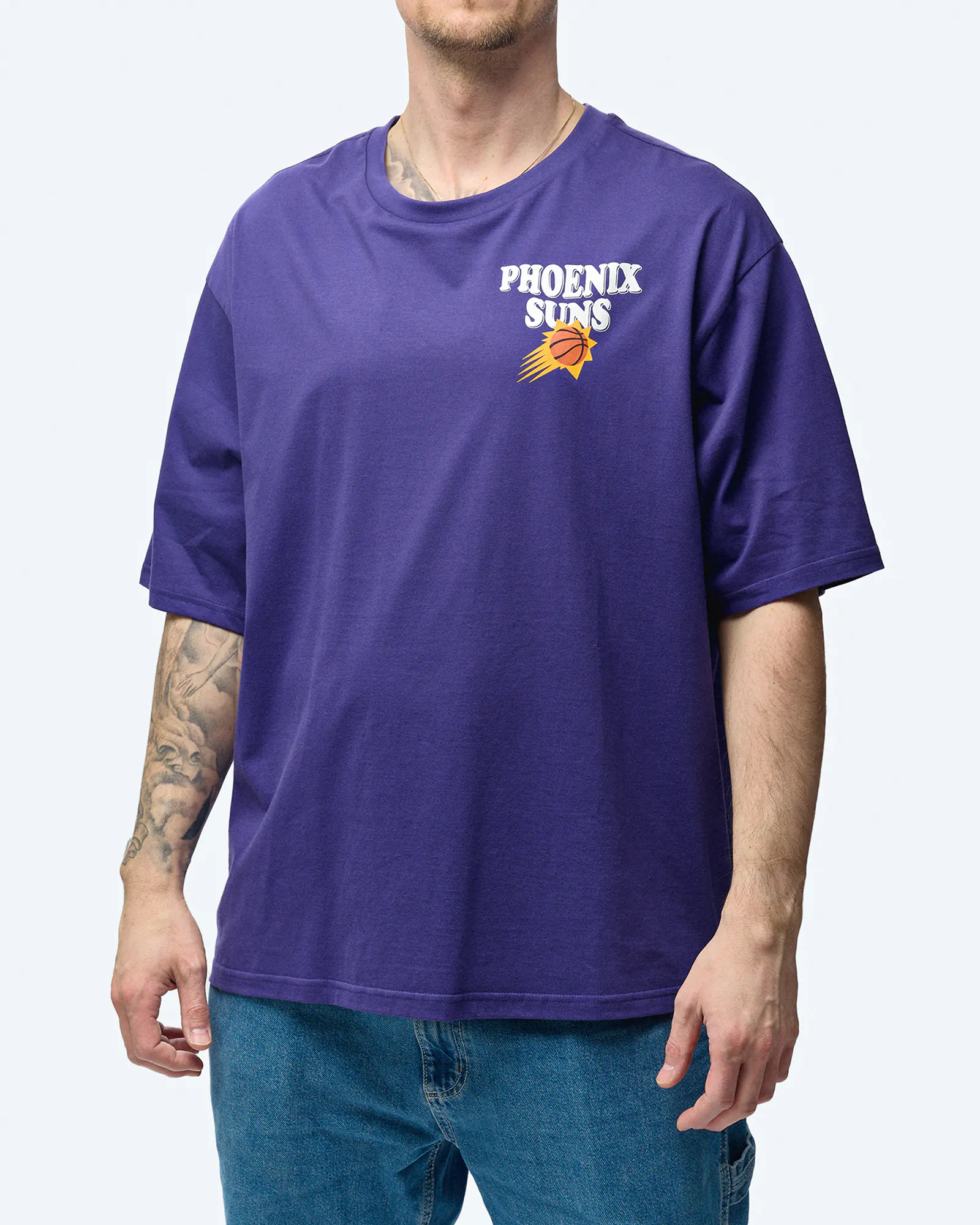 New Era NBA Phoenix Suns Script Oversized T-Shirt Purple New Era NBA Phoenix Suns Script Oversized T-Shirt Purple