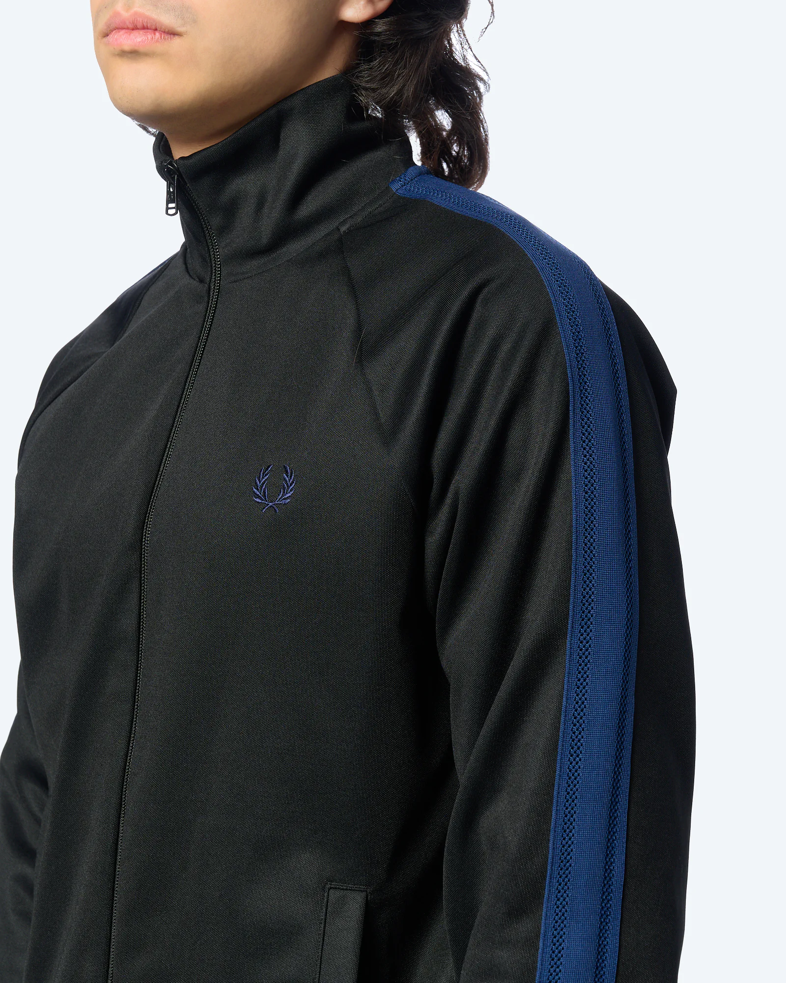 Fred Perry Mesh Taped Track Jacket Black