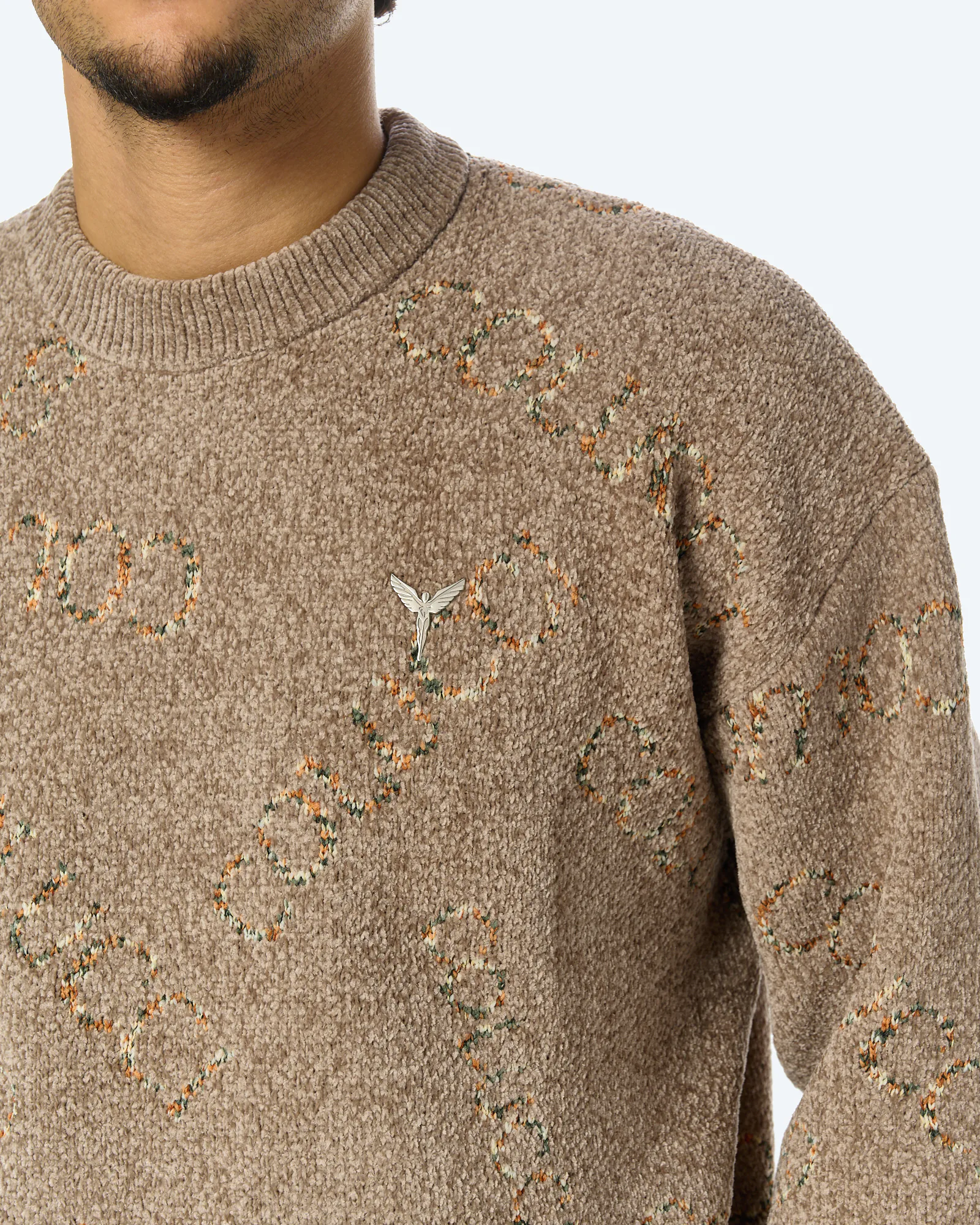 Chenille Jaquard Sweatshirt Grey/Multi