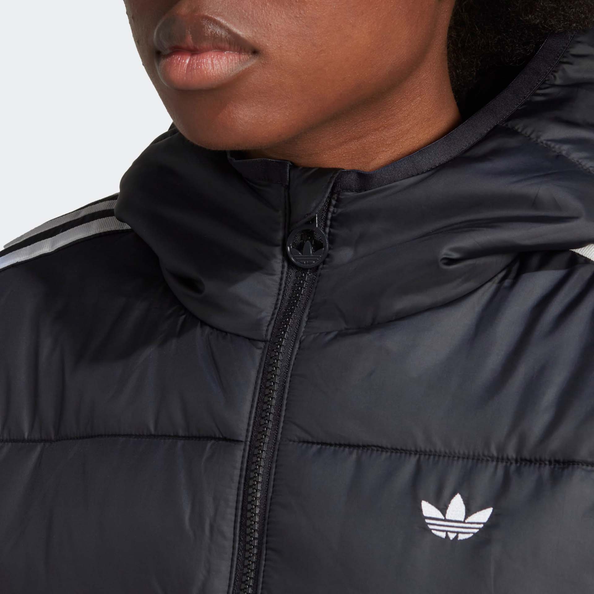 adidas Hooded Premium Long  Slim Jacket Black