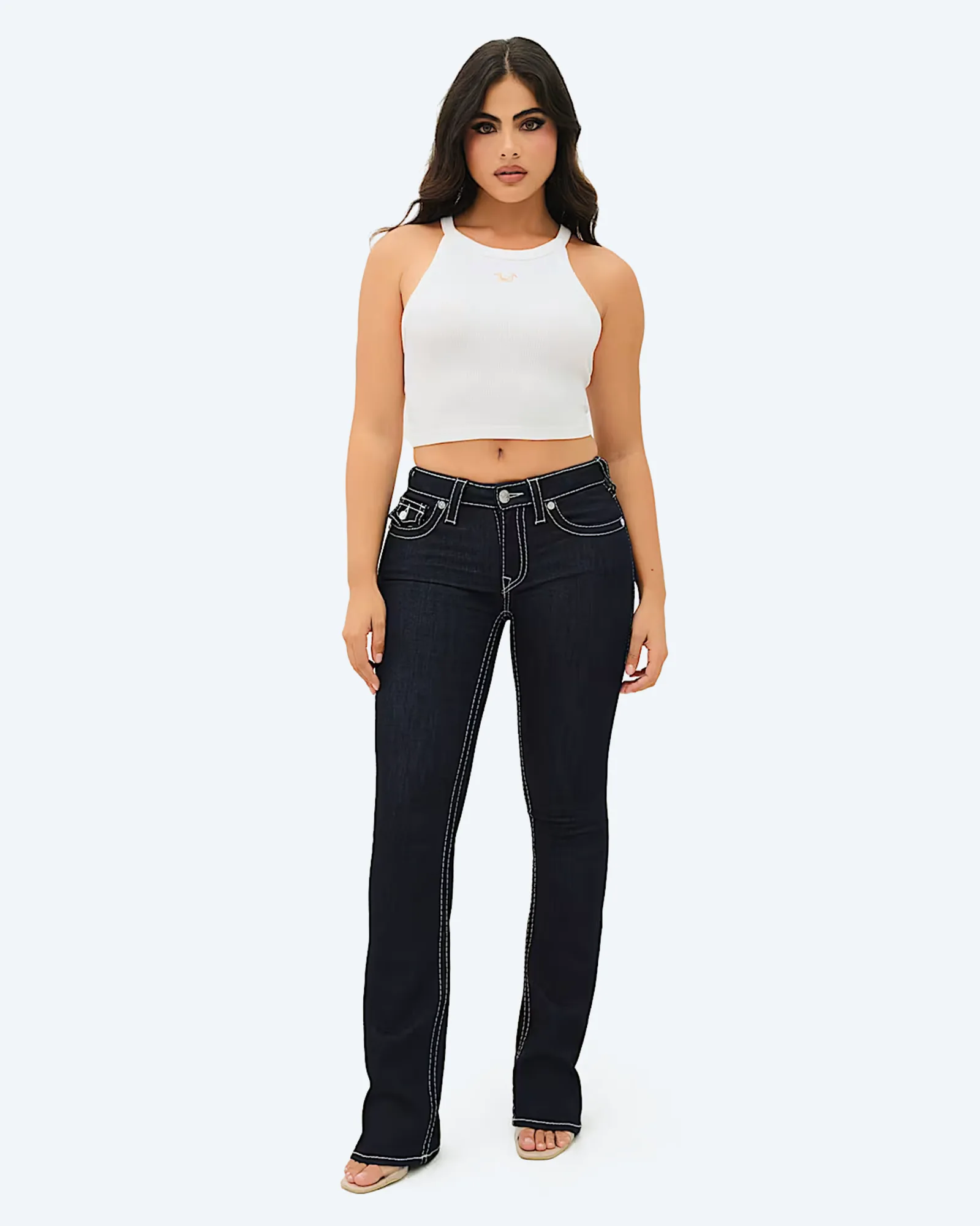 BECCA Mid Rise Boot Cut Flap Big T Flap Body Rinse