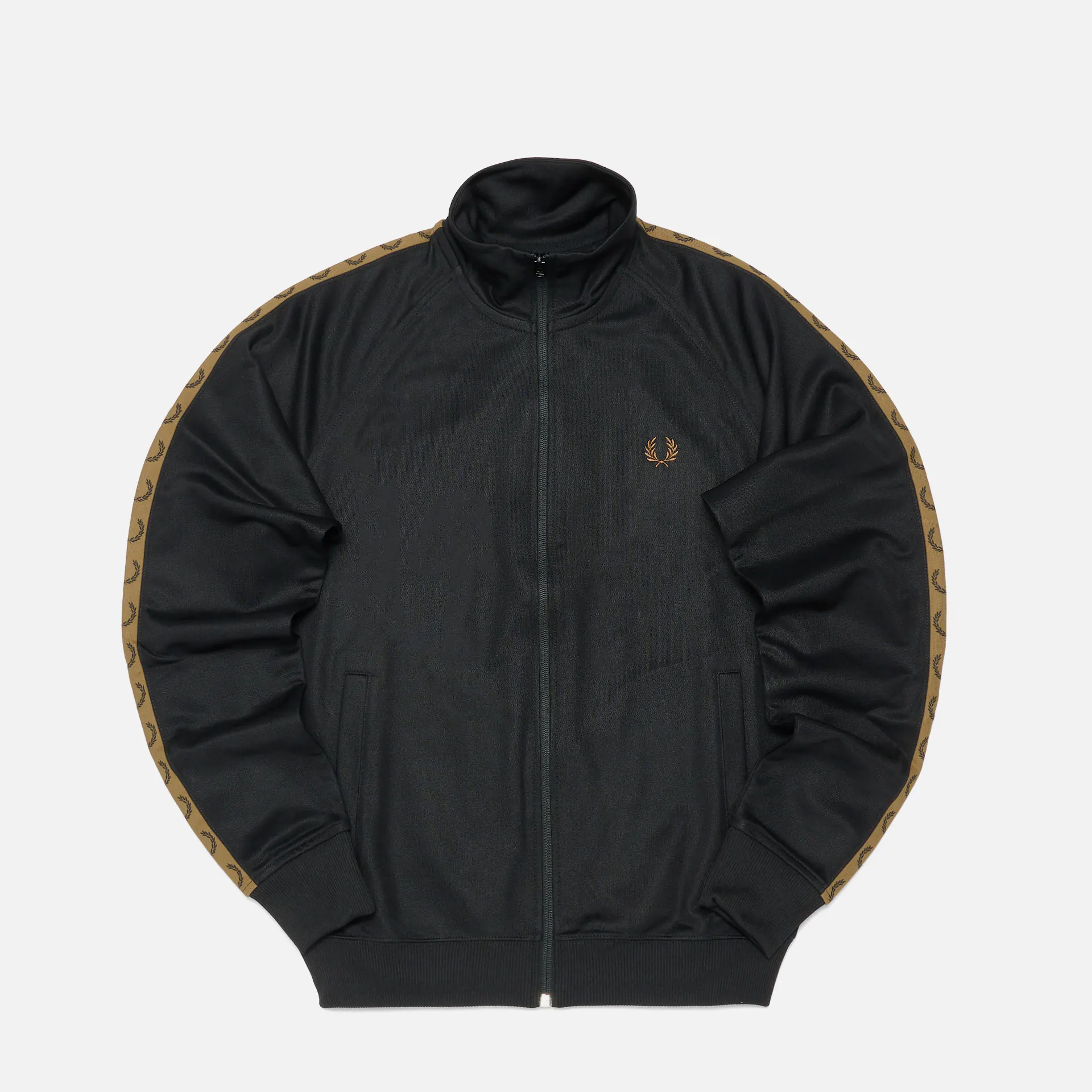 Fred Perry Contrast Taped Track Jacket Black/Shaded Stone