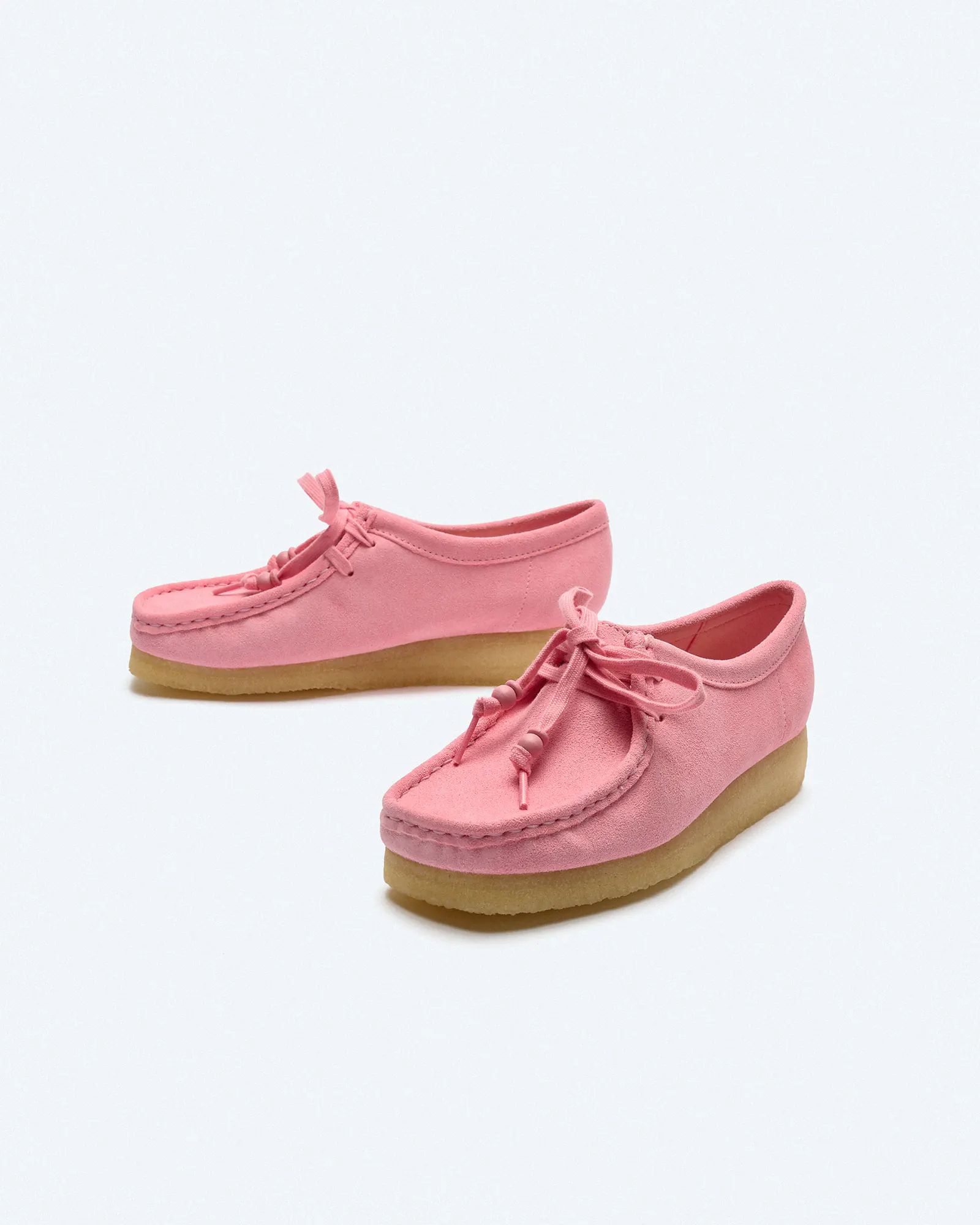 Clarks Women's Wallabee Suede Shoes Candy Pink