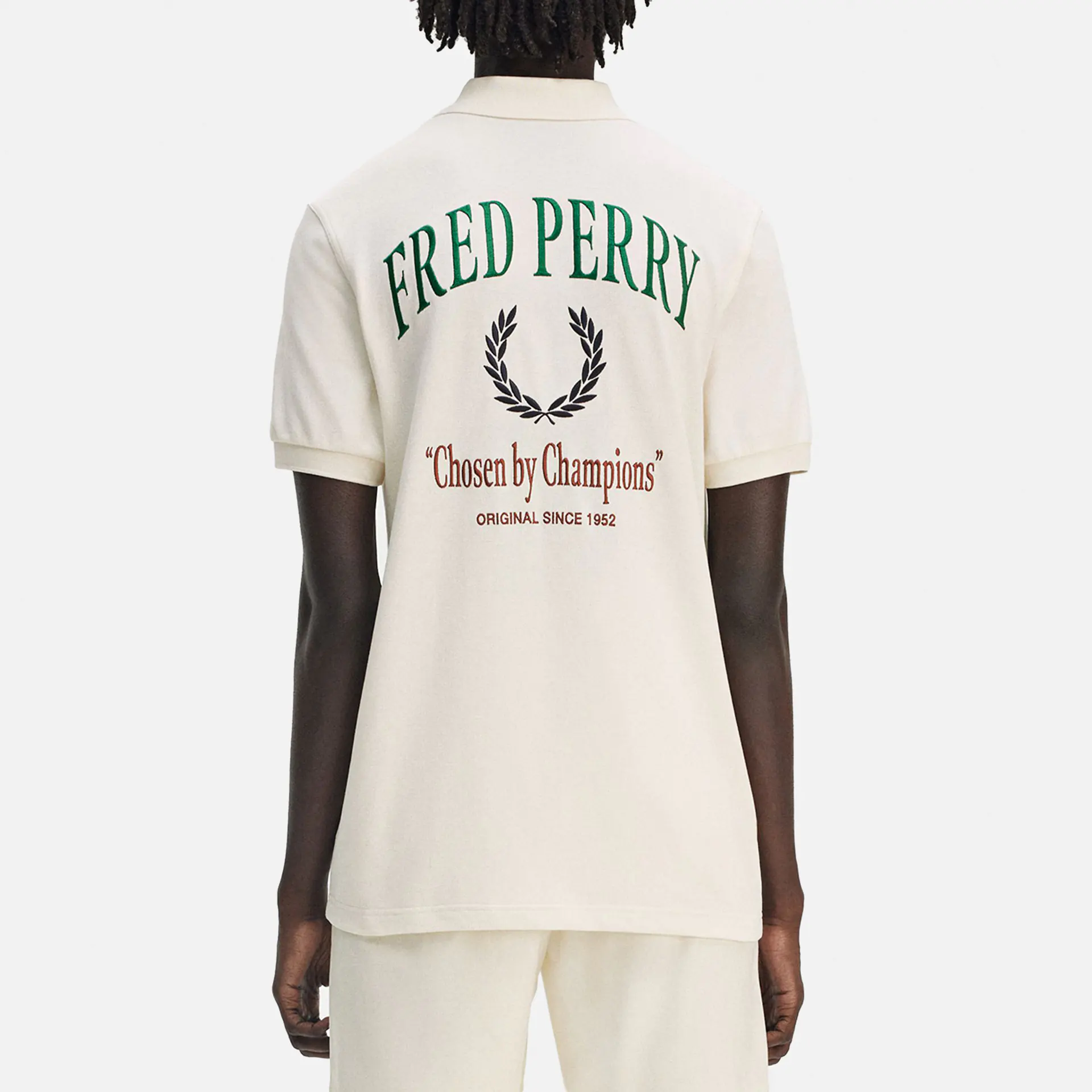 Fred Perry Clubhouse Embroidered Polo Shirt Ecru Fred Perry Clubhouse Embroidered Polo Shirt Ecru