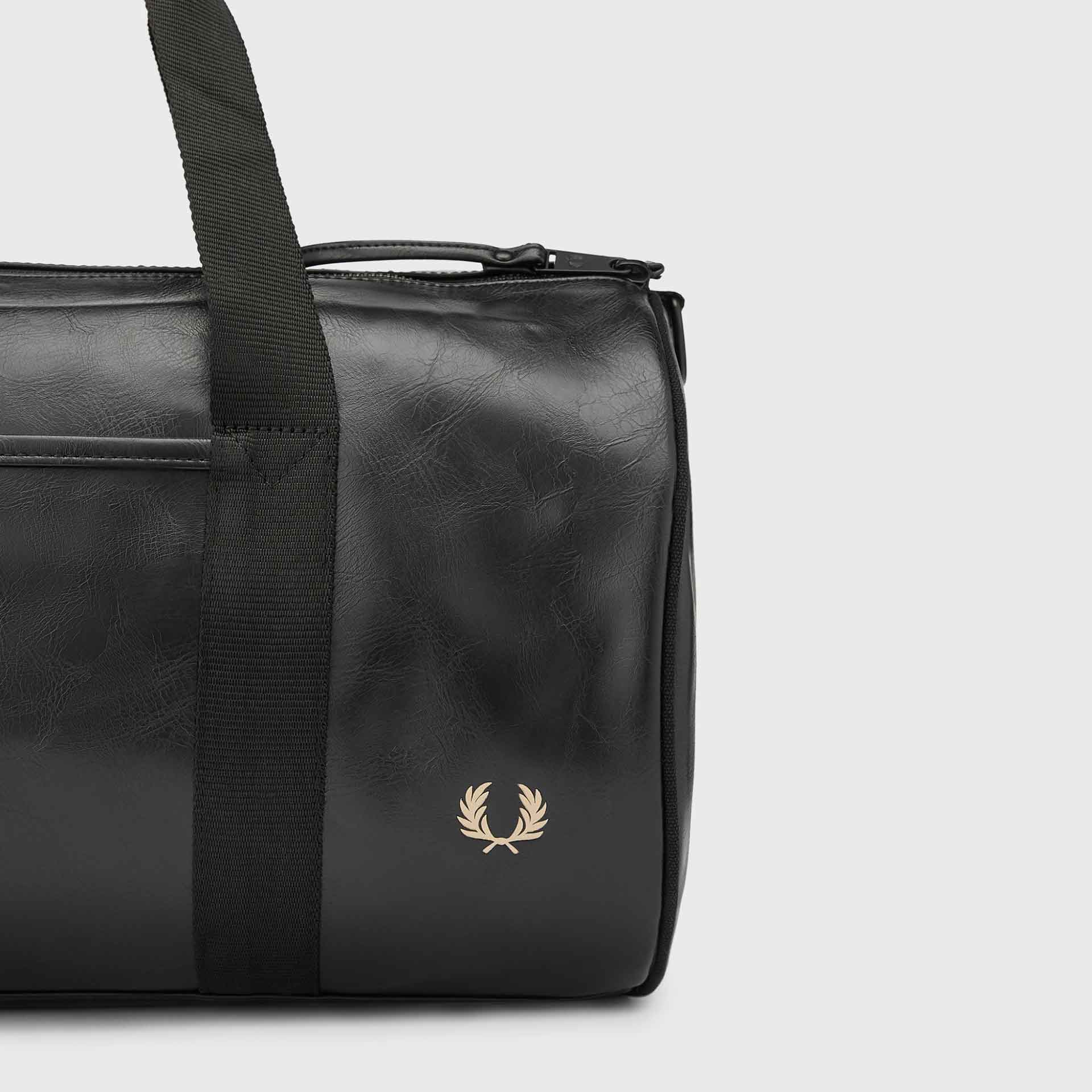 Fred Perry Tonal PU Barrel Bag Black