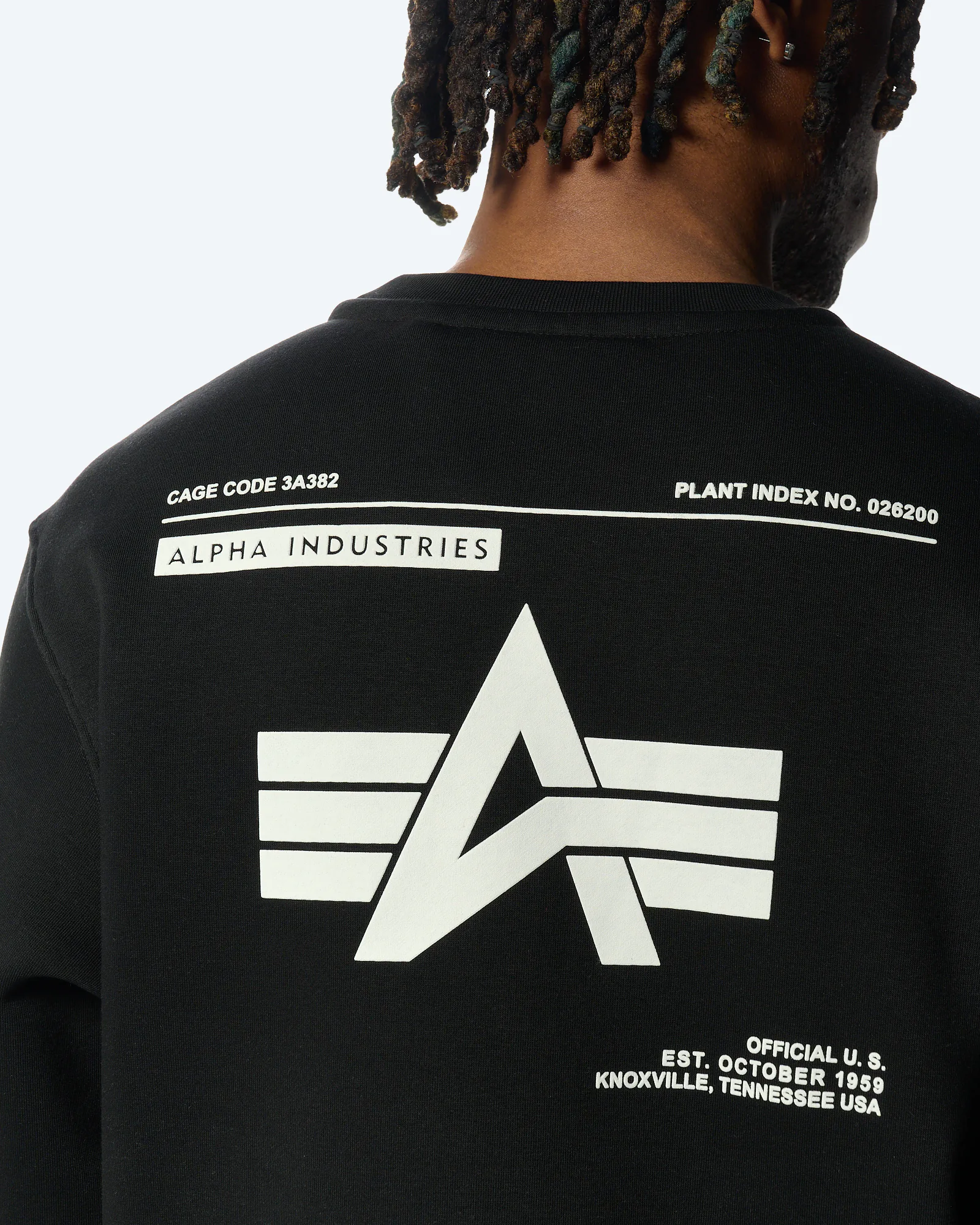Alpha Industries Label Sweatshirt Backprint Black