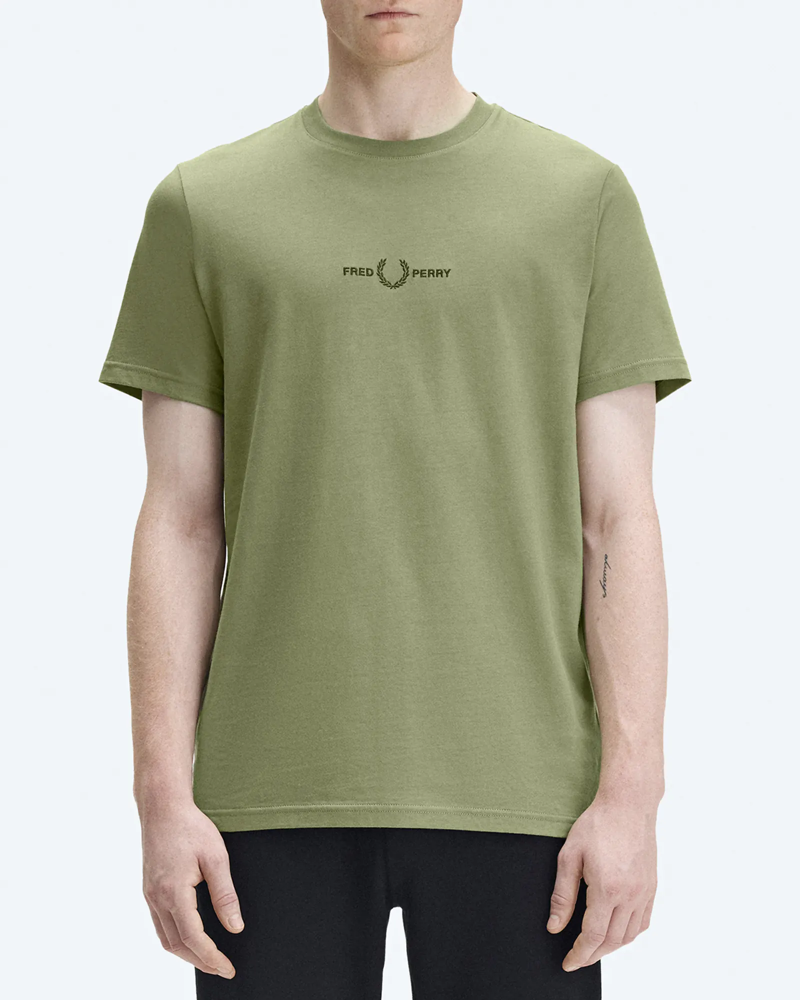 Fred Perry Embroidered T-Shirt Olive Mint Fred Perry Embroidered T-Shirt Olive Mint
