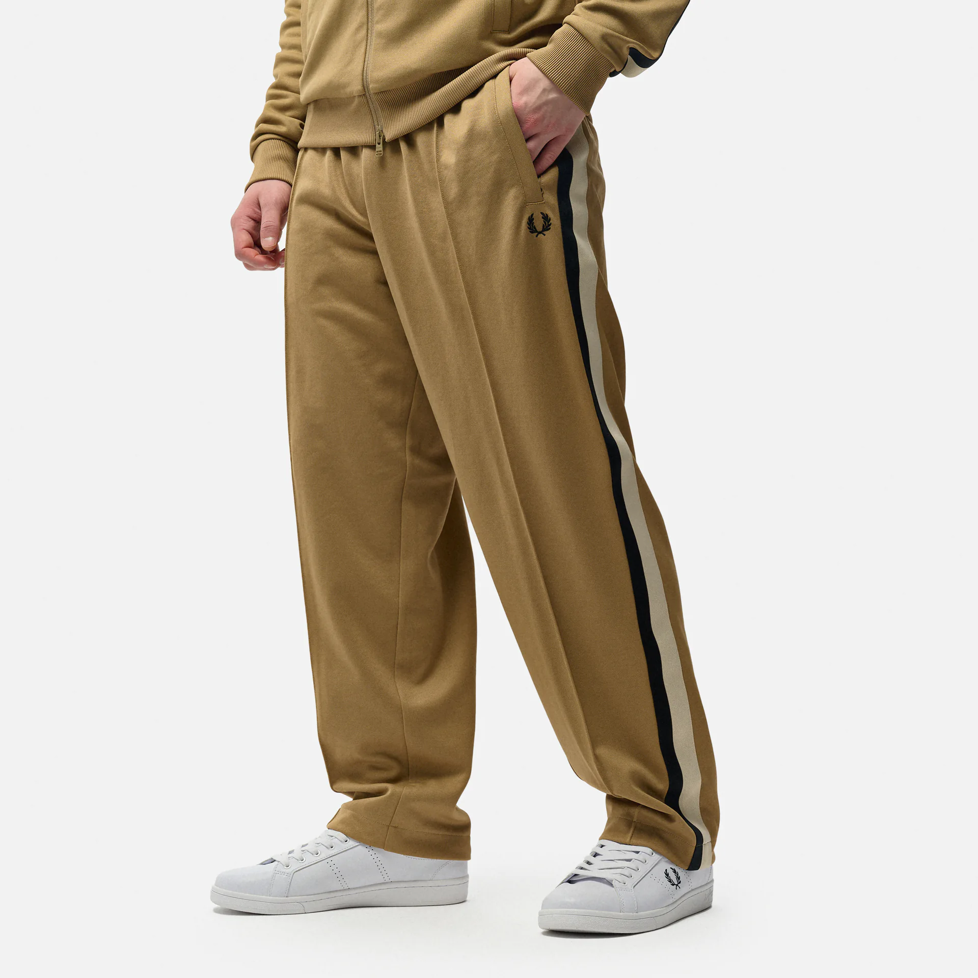 Fred Perry Tape Detail Track Pant Warm Stone