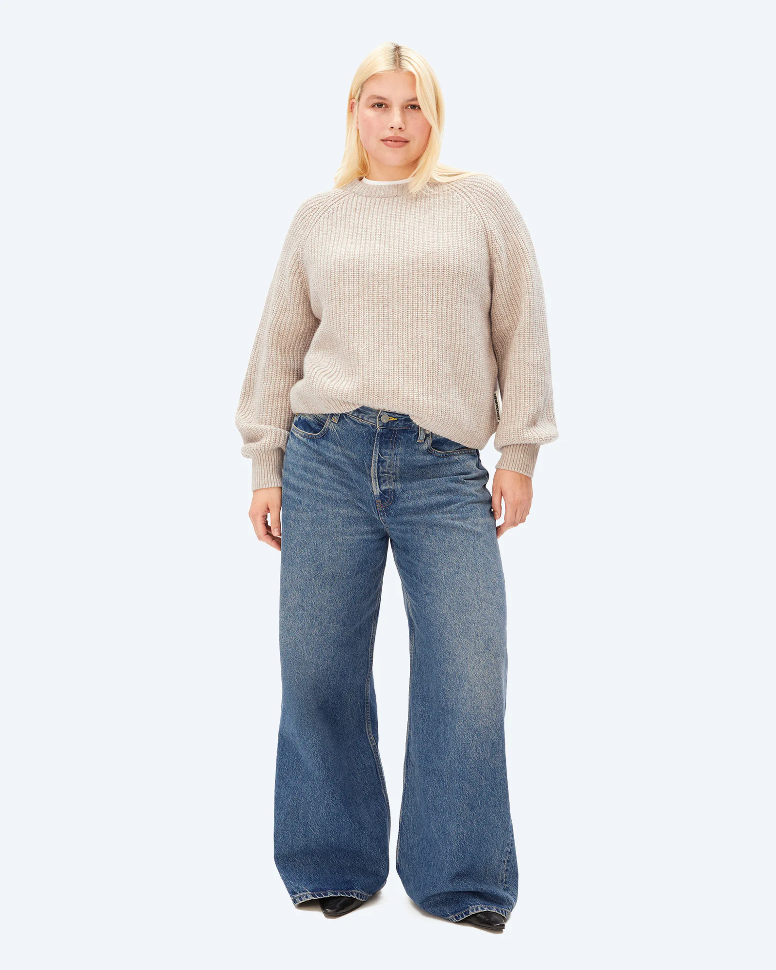 RIB KNIT SWEATER Honey Melange