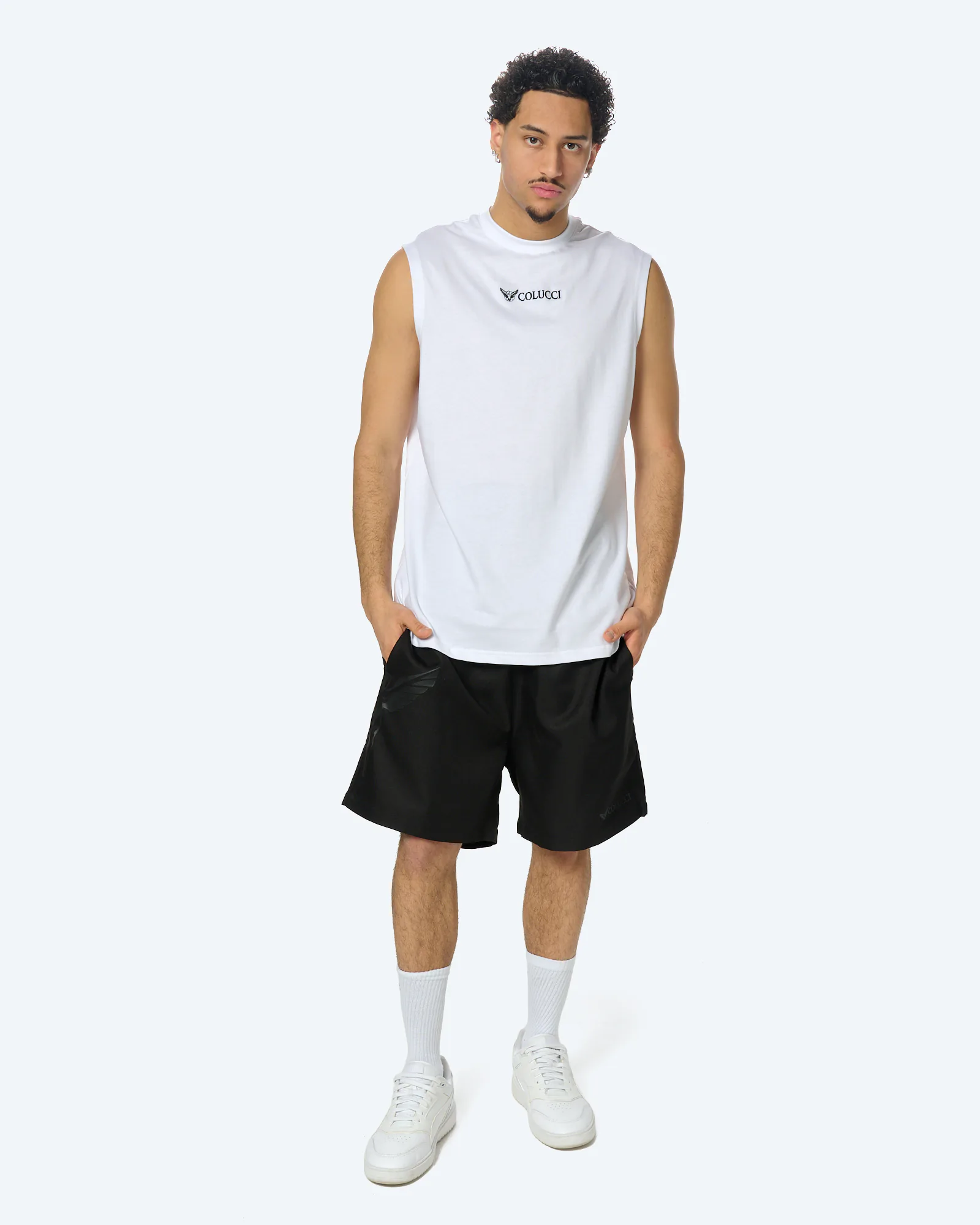 Colucci Backprint Muscle Shirt White
