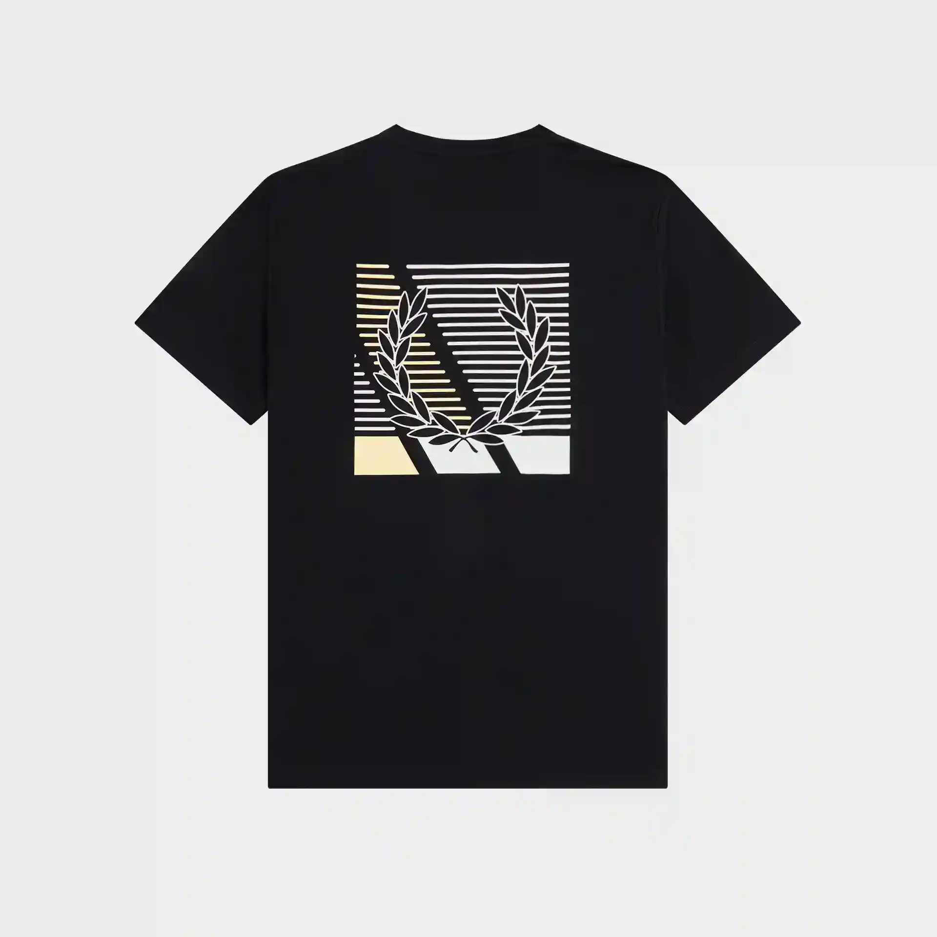 Fred Perry Glitched Laurel Wreath Graphic T-Shirt Black