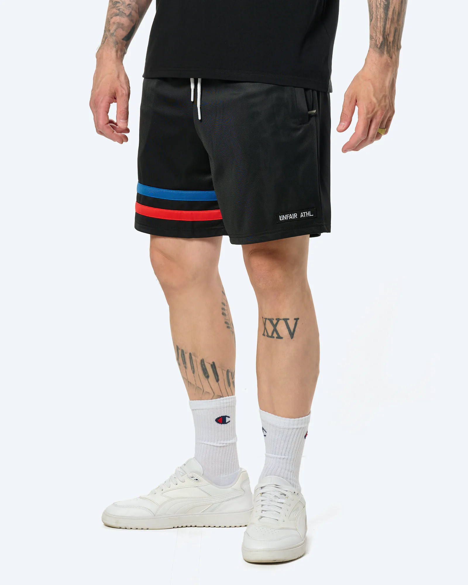 DMWU Athletic Shorts Black Tricolore