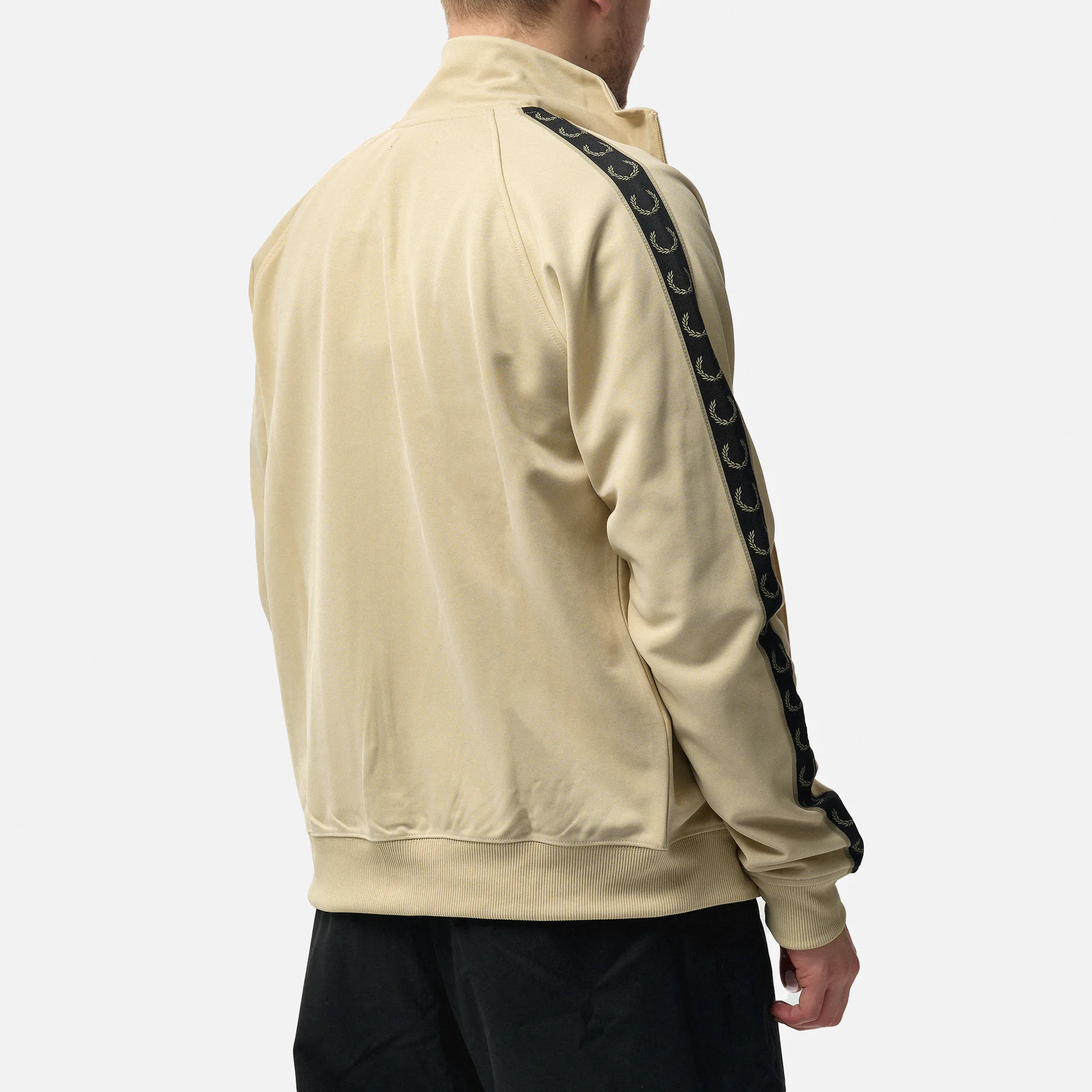 Fred Perry Contrast Taped Track Jacket Oatmeal/Warm Grey