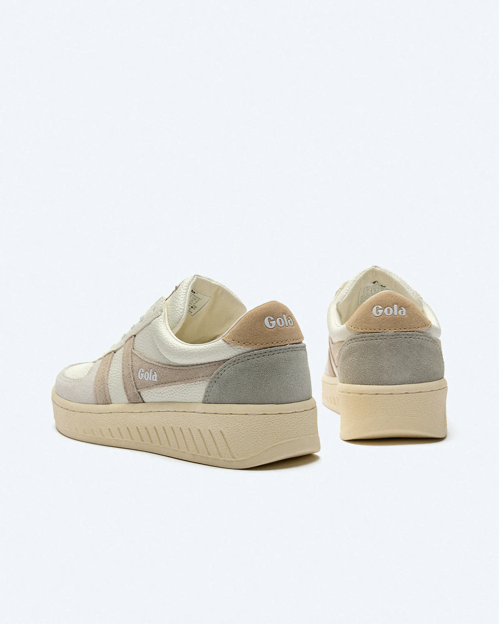 Gola Grandslam Trident Sneaker White/Feather Grey/Oat Gola Grandslam Trident Sneaker White/Feather Grey/Oat