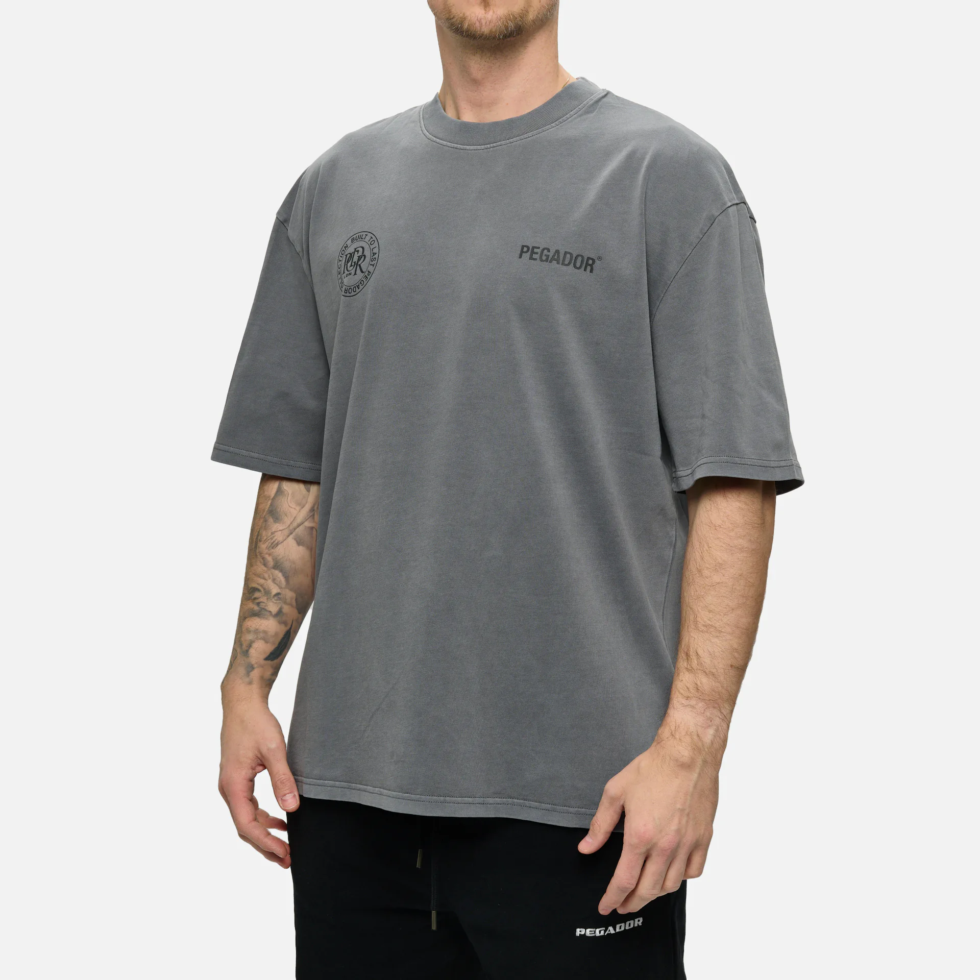 PEGADOR Dike Oversized T-Shirt Vintage Grey