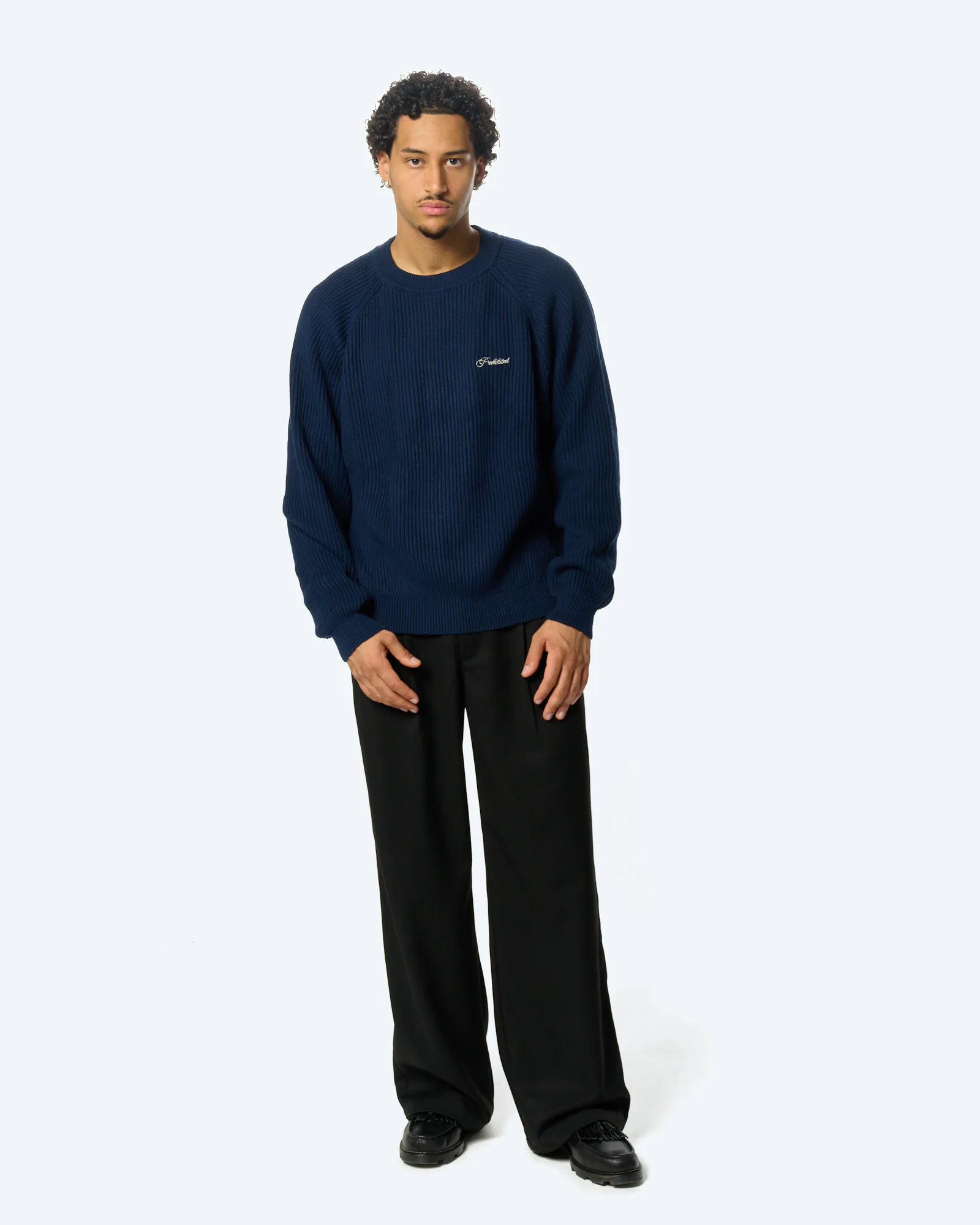 Campus Knit Sweatshirt Navy