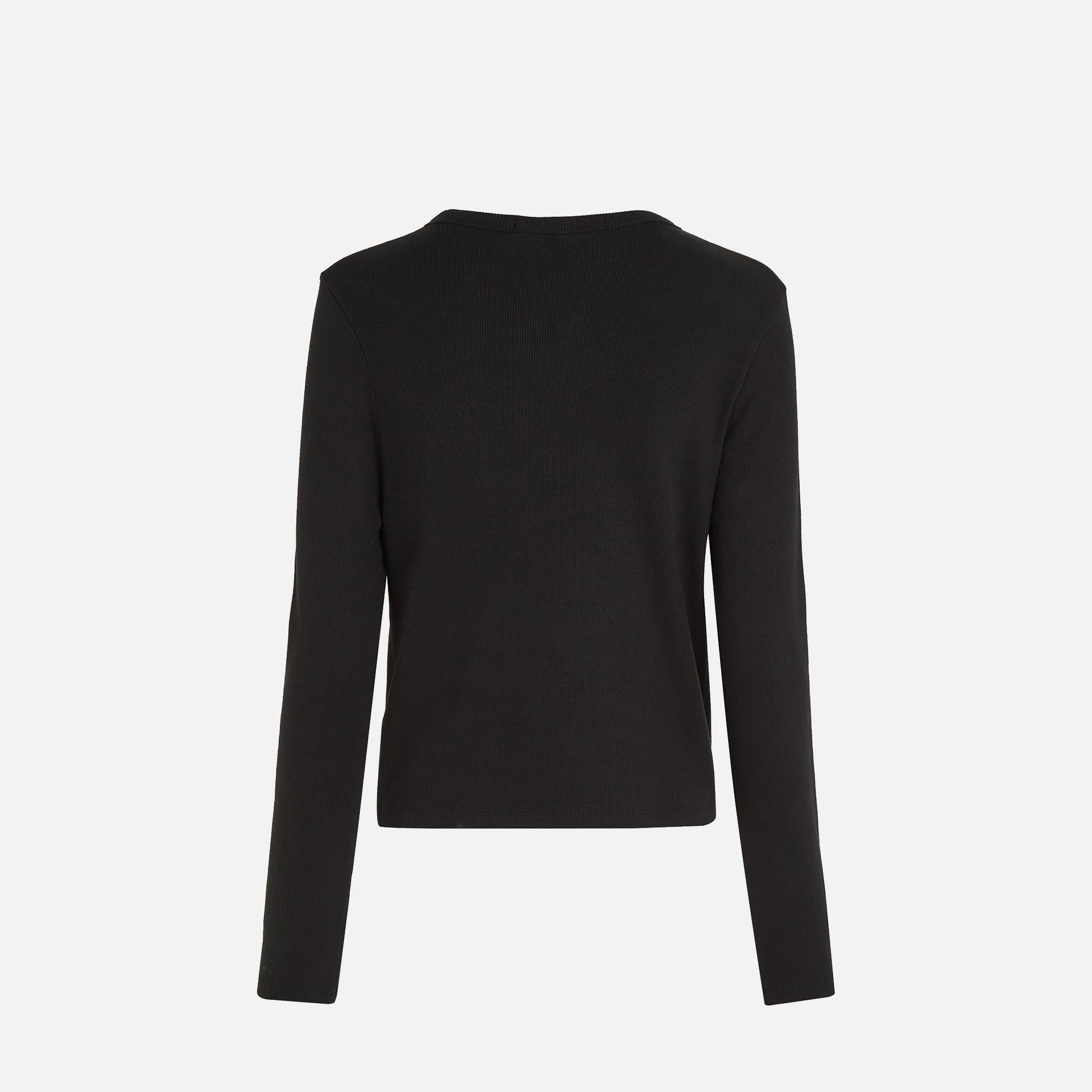 Calvin Klein Jeans Woven Label Rib Long Sleeve Black