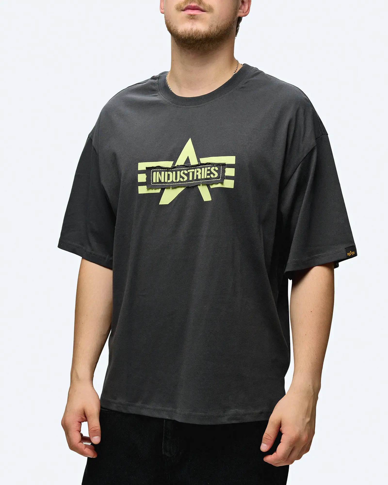 Alpha Industries Logo Edge T-Shirt Grey Alpha Industries Logo Edge T-Shirt Grey